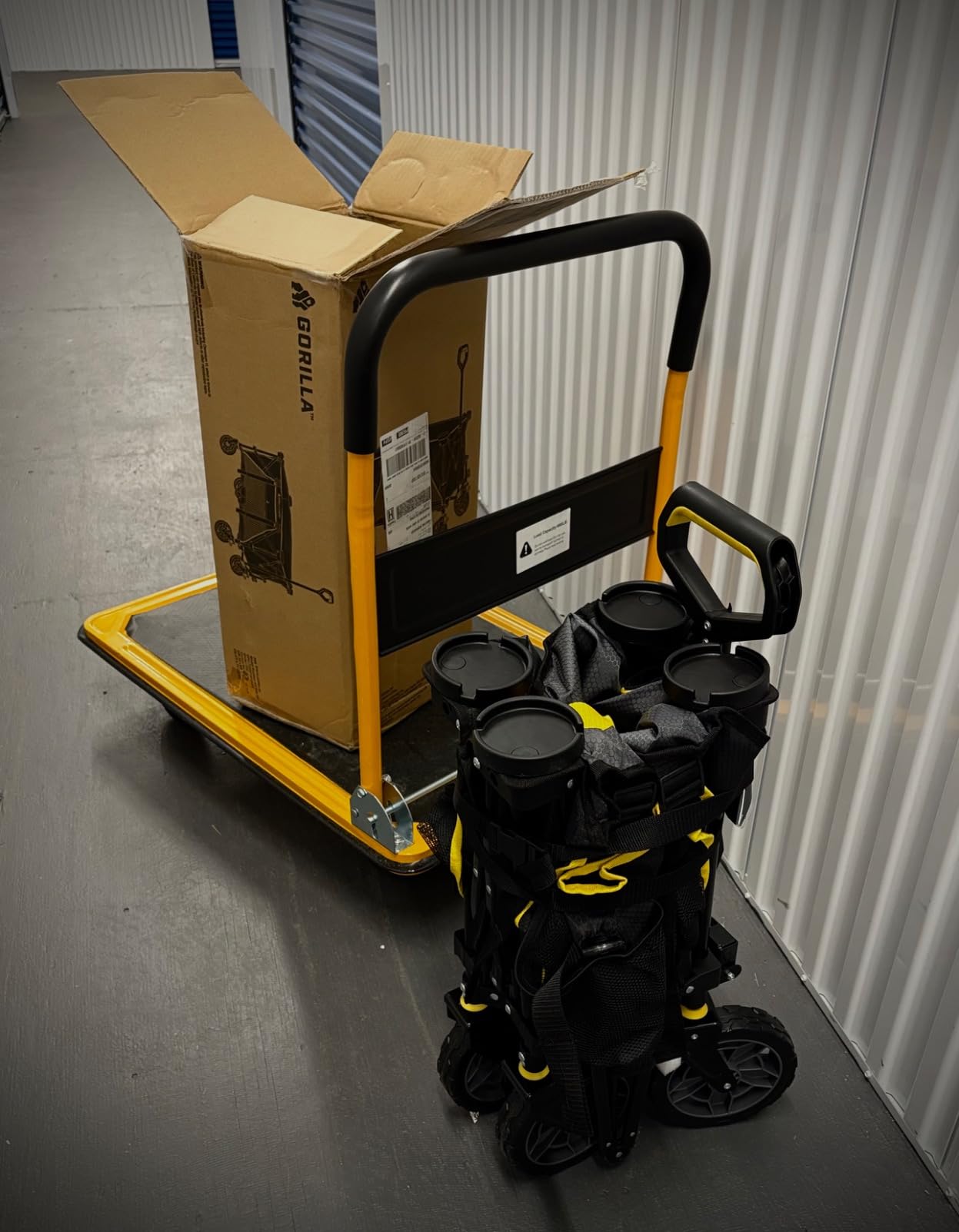 Gorilla Carts Collapsible Folding Outdoor Utility Wagon, 7 Cu Ft Oversized Bed, 150 lb Load Rating, Black - Foldable Rolling Cart w/ Pockets & Cup Holders for Beach, Camping, Sports or Picnic customer photo 1