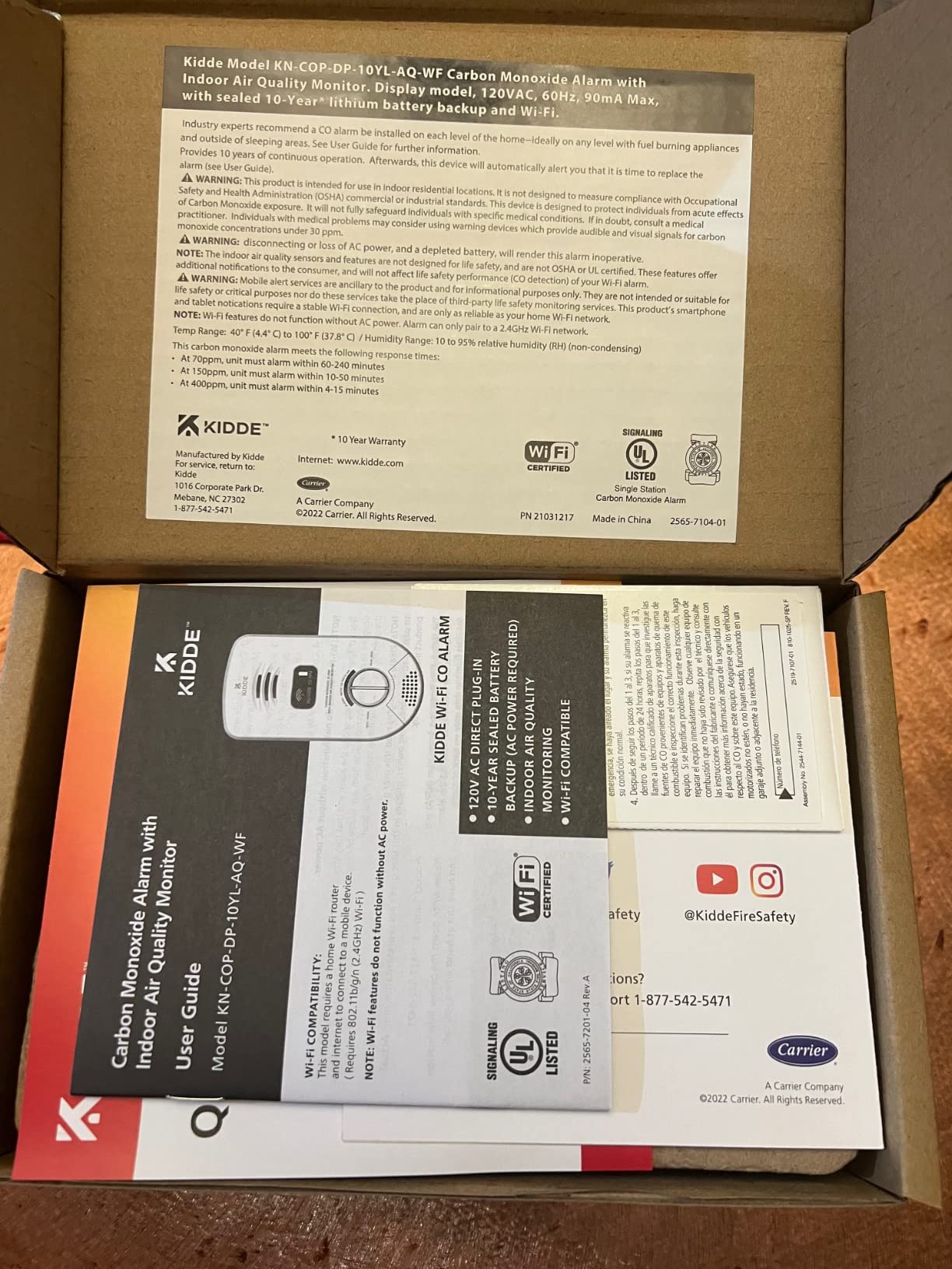 Kidde Smart Carbon Monoxide Detector & Indoor Air Quality Monitor, Plug In Wall, WiFi, Alexa Compatible Device, Voice & App Alerts customer photo 2