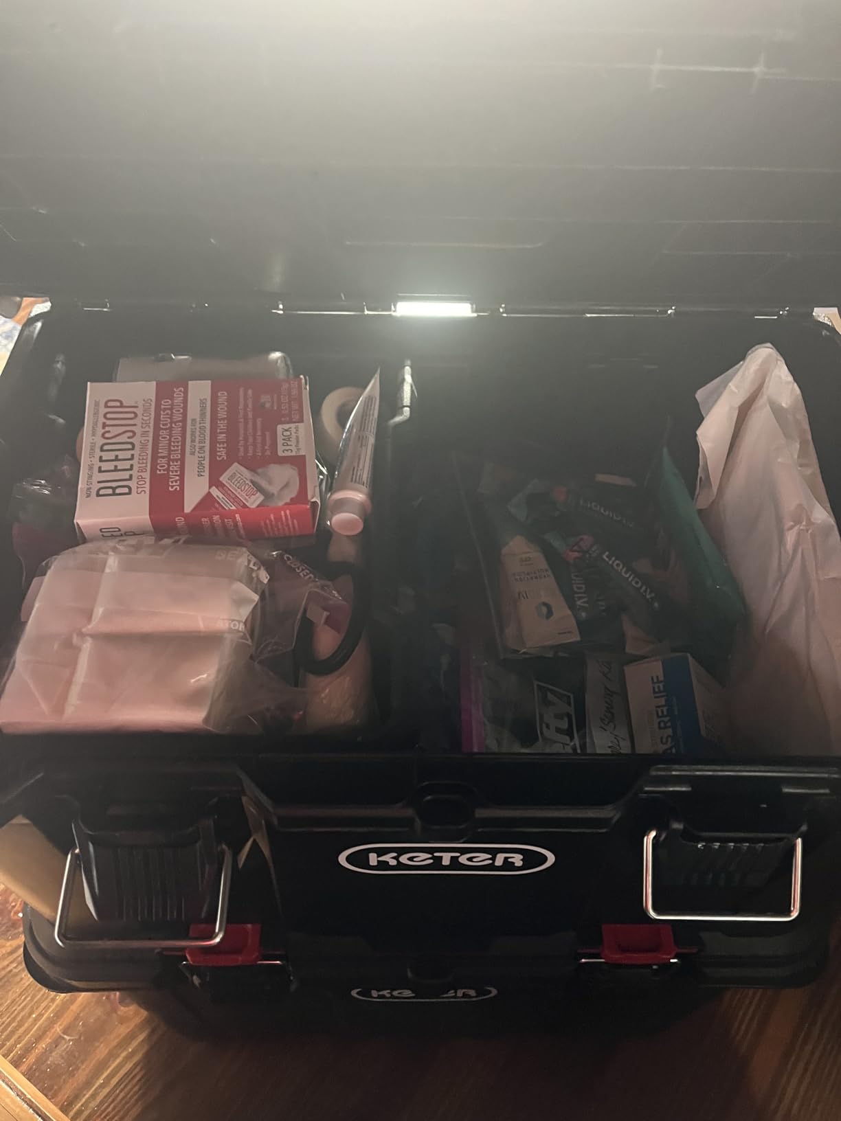 Keter Stack-n-Roll Modular Tools Organizer for Garage Storage and DIY, 3 Piece Resin Rolling Tool Box System for Small Parts, Black customer photo 2