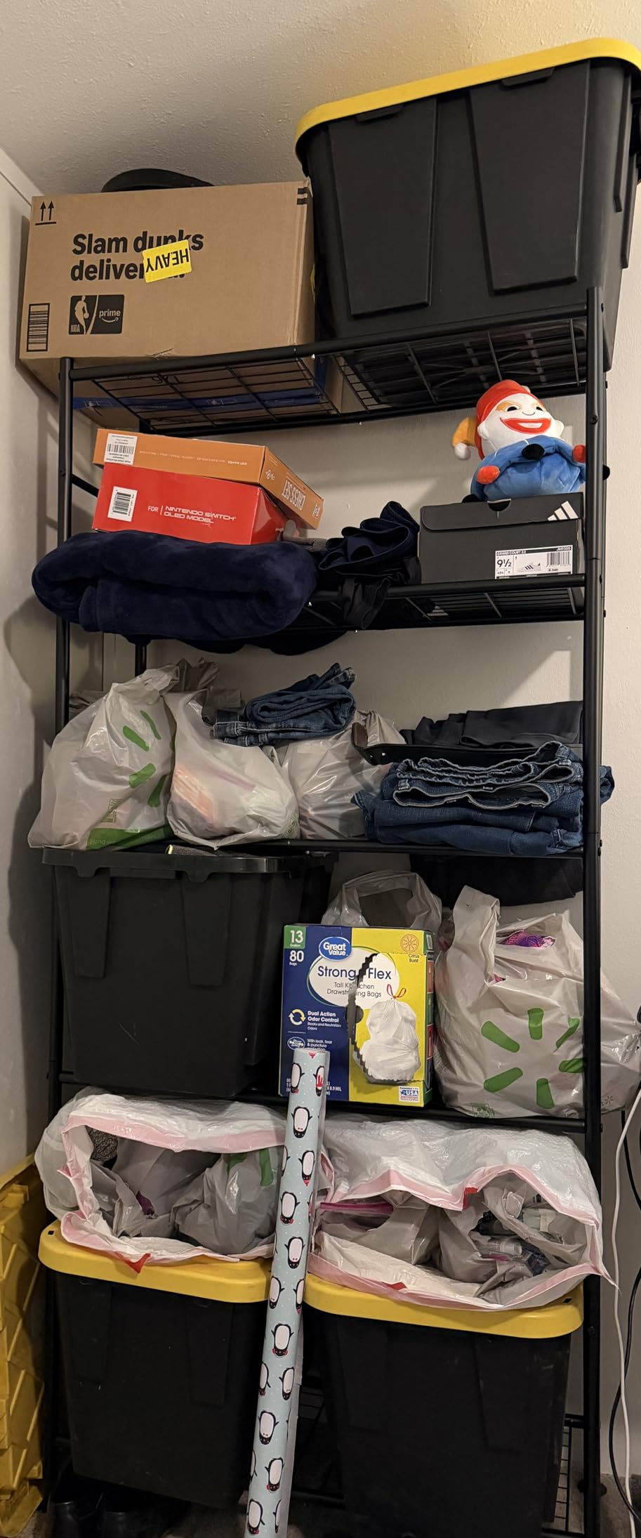 Storage Shelves - 5 Tier Shelf Organizer, Heavy Duty Garage Shelving Unit with Leveling Feet, Stable Metal Shelves Organizer for Pantry, Kitchen and Closet, 33.0