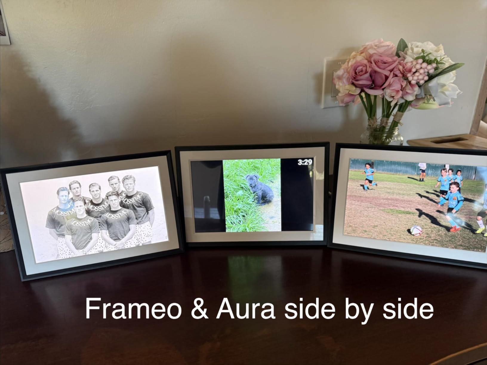 Frameo 10.1 Inch WiFi Digital Picture Frame, Smart Cloud Electronic Photo Frame with HD IPS Touch Screen Slideshow 32GB Memory Auto-Rotate Wall Mount, Share Photos/Videos from Phone by Frameo App customer photo 2