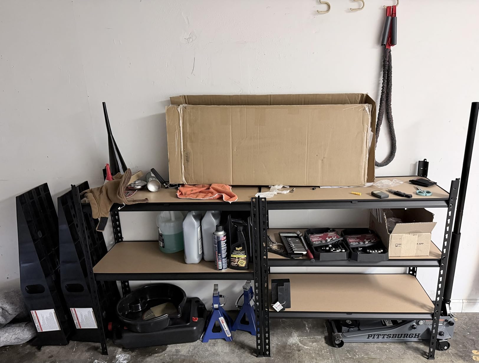 REIBII 2400LBS Storage Shelves 5 Tier Garage Shelving Heavy Duty, Adjustable Metal Shelving Unit, Garage Shelves for Basement, Warehouse, Pantry, Closet, Kitchen 72 H x 35.55 W x 16 D, Black customer photo 1