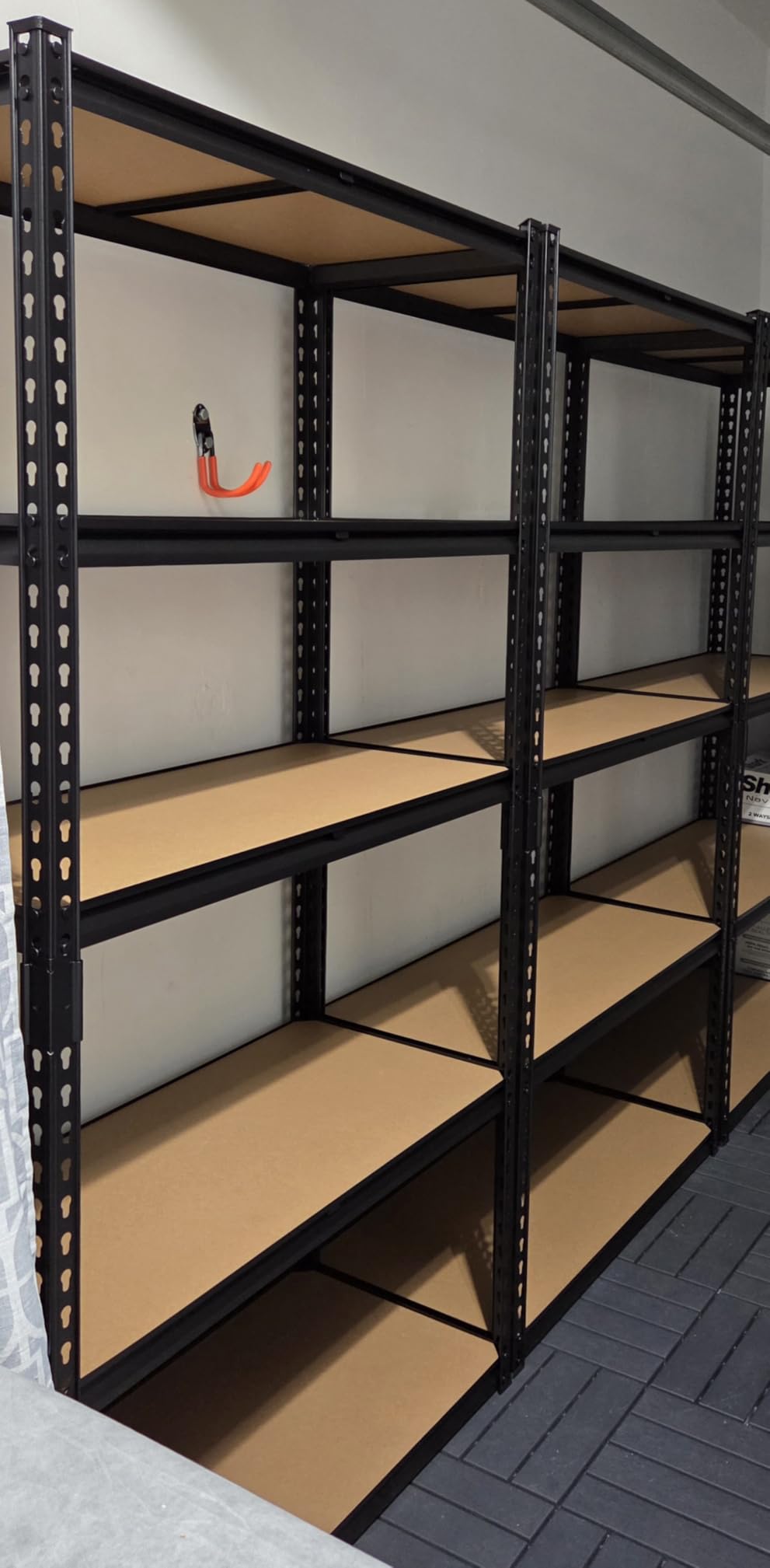 REIBII 2400LBS Storage Shelves 5 Tier Garage Shelving Heavy Duty, Adjustable Metal Shelving Unit, Garage Shelves for Basement, Warehouse, Pantry, Closet, Kitchen 72 H x 35.55 W x 16 D, Black customer photo 2