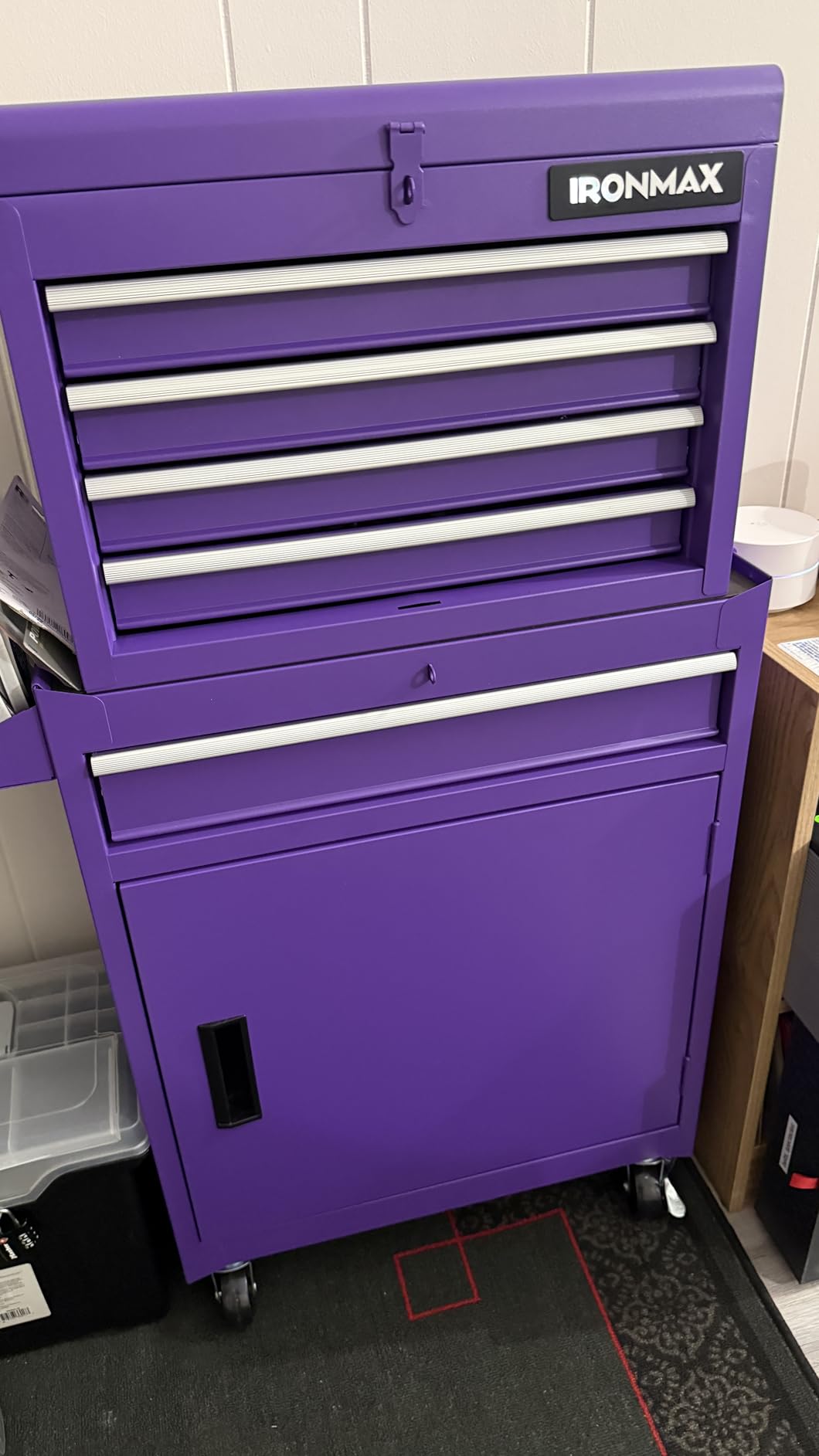 Goplus Tool Chest, 5 Drawers Rolling Tool Cabinet with Detachable Top Toolbox, Universal Lockable Wheels, Lock Bar, Protective Liner & Tool Rack, Metal Tool Storage Cart, Tool Box for Garage Workshop customer photo 1