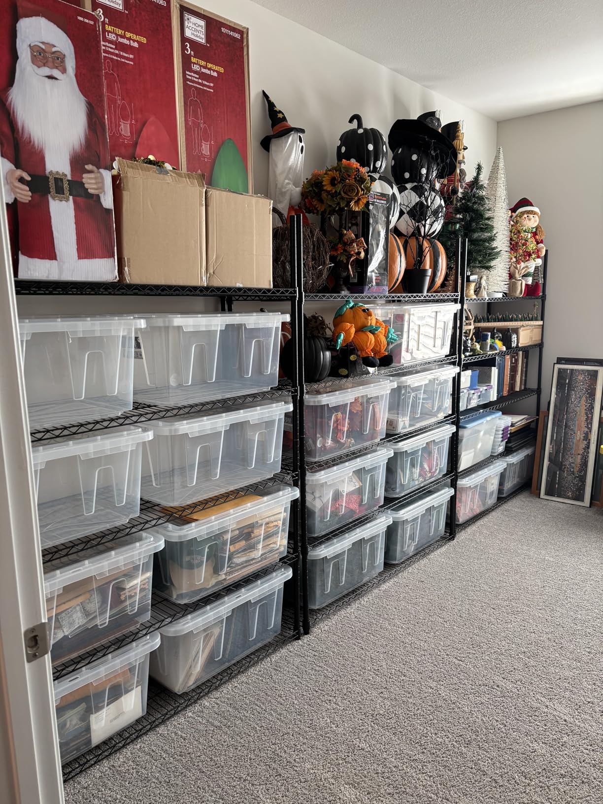 REIBII 55.5 W Storage Shelves 3200LBS Metal Shelving 5 Tier Wire Shelving Unit Garage Shelving Heavy Duty Metal Shelves for Storage Rack Commercial Adjustable Pantry Shelf, 55.5 W X 18D X 71 H customer photo 2