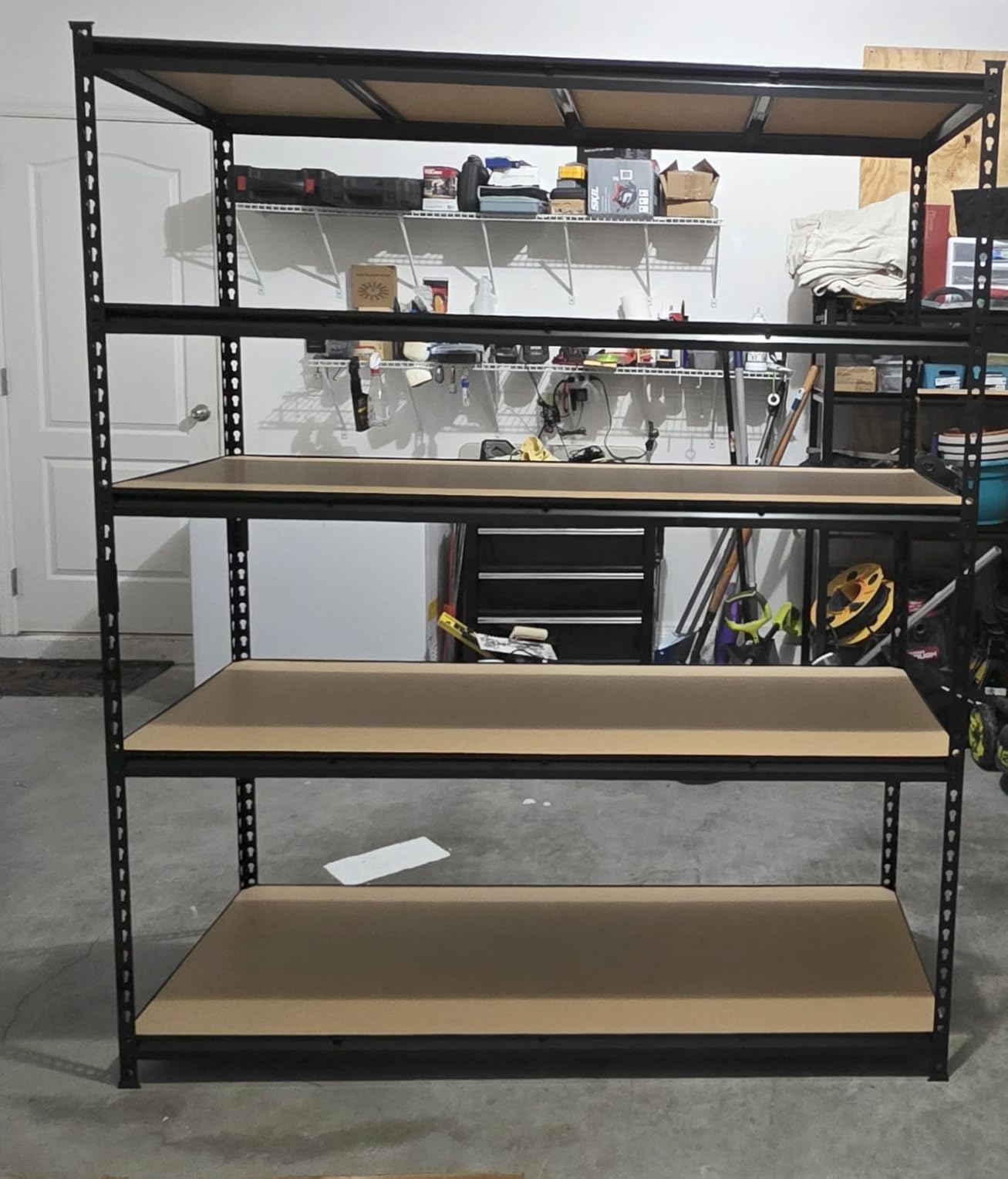 PrimeZone 60 W X 24 D X 72 H Heavy Duty Garage Storage Shelves - Adjustable Metal Shelving Unit, 5 Tier Industrial Shelves for Storage Standing Utility Rack for Warehouse, Pantry, Basement, Black customer photo 1