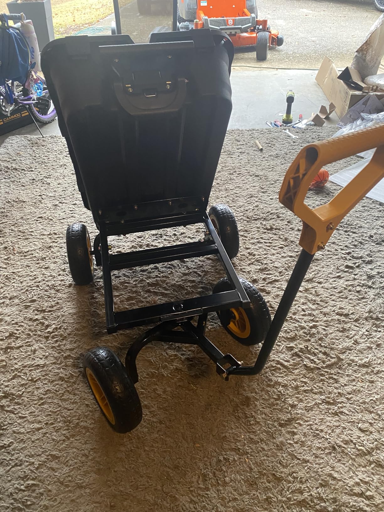 CAMMOO 10in NO-FLAT TIRES 900lb Heavy-Duty Garden Dump Cart DIY Expandable Capacity Over 4 Cu.Ft. Utility Wagon with Quick-Release Dumping & Prime Grade 100% Virgin Polypropylene-Not Recycled Material customer photo 2
