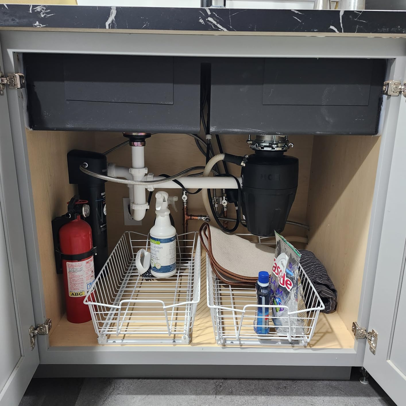 ClosetMaid Pull Out Cabinet Organizer, Heavy Duty, Slide Out Pantry Shelves Drawers for Kitchen, Bathroom, 5.25 H x 11.13 W x 20 D, White customer photo 1