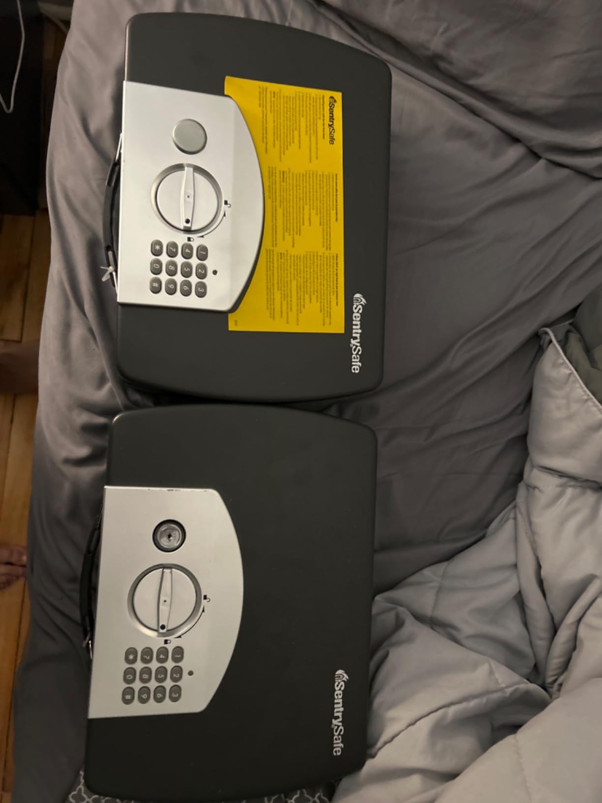 SentrySafe Portable Black Safe Box with Digital Keypad Lock, Small Steel Travel Safe with Carrying Handle for Money, Passport, 0.21 Cubic Feet, 4.4 x 13 x 10 Inches, P021E customer photo 1