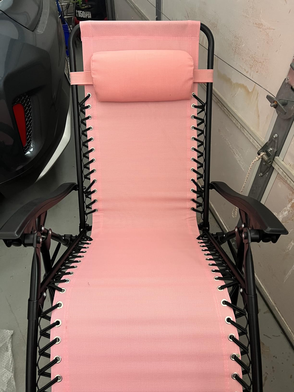 Best Choice Products Set of 2 Adjustable Steel Mesh Zero Gravity Lounge Chair Recliners w/Pillows and Cup Holder Trays - Black customer photo 2