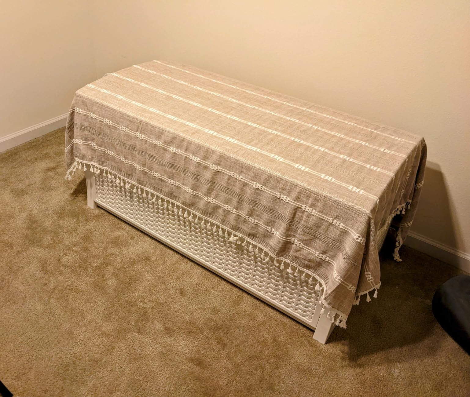 Suncast DBW9200 99 Gallon Outdoor Wicker Plastic Patio Storage Chest Bin with Handles for Patio, Garden, Garage, or Pool for All Weather, Mocha customer photo 2