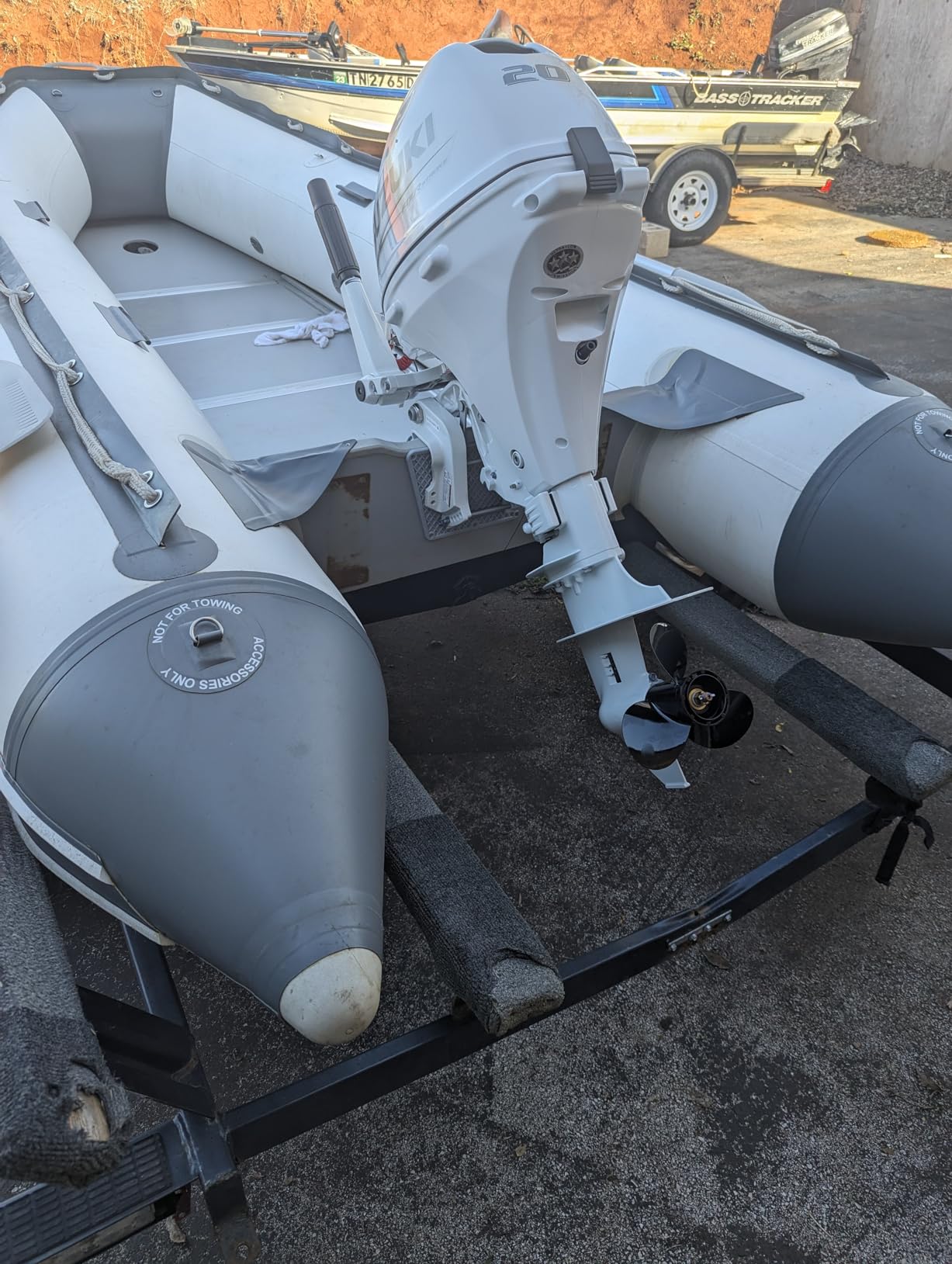 Newport 10ft 6in Newport Model Inflatable Dinghy Boat Transom Sport Tender - 5 Person - 15HP USCG Rated, White/Gray customer photo 1