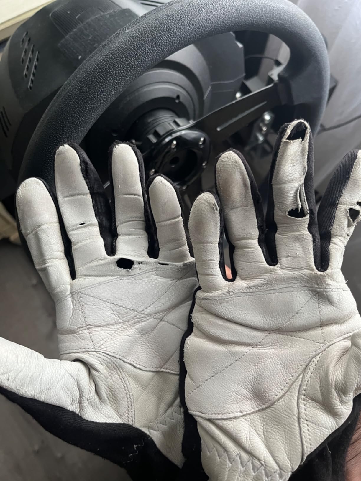 RaceQuip RQP 350005 RQP 350 Series Driving Gloves Single Layer Black/White Large customer photo 1