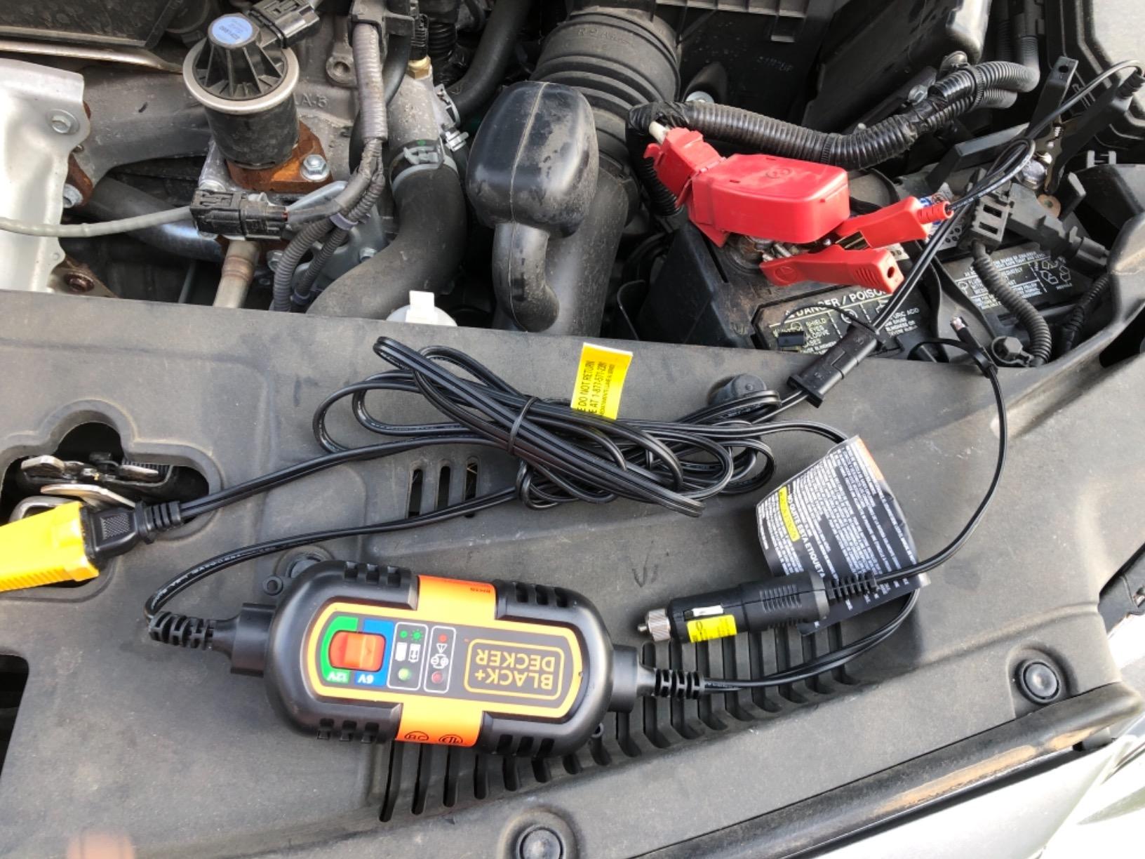 BLACK+DECKER BM3B Fully Automatic 6V/12V Battery Charger/Maintainer with Cable Clamps and O-Ring Terminals, Multi, 1.5 Amp customer photo 1