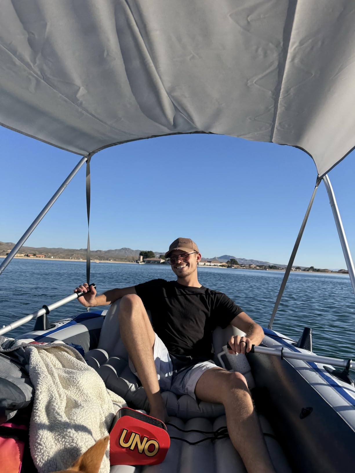 INTEX 68324EP Excursion 4 Inflatable Boat Set: Includes Deluxe 54in Boat Oars and High-Output Pump - Adjustable Seats with Backrest - Fishing Rod Holders - 4-Person - 1100lb Weight Capacity customer photo 2