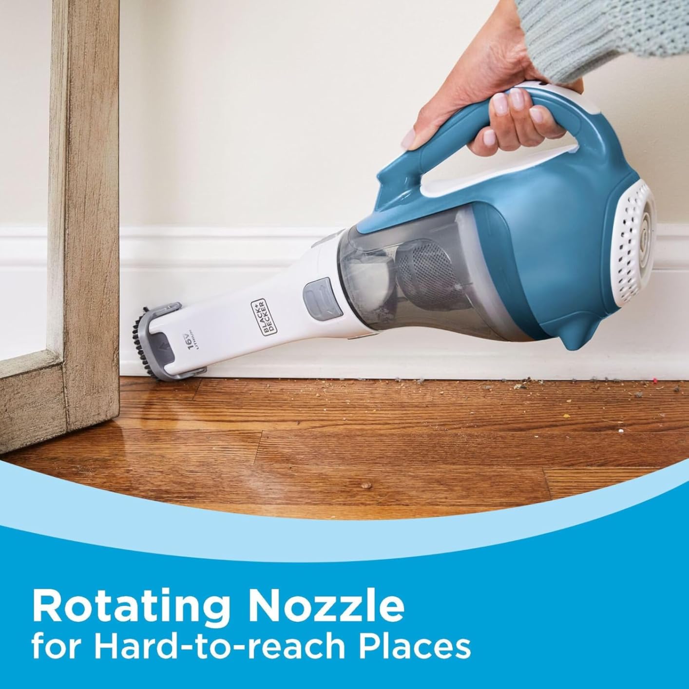 BLACK+DECKER dustbuster AdvancedClean Handheld Vacuum Cordless, Compact Home and Car Vacuum with Crevice Tool, Rotating Nozzle and Charging Station, Large Dust Bowl (CHV1410L) customer photo 2