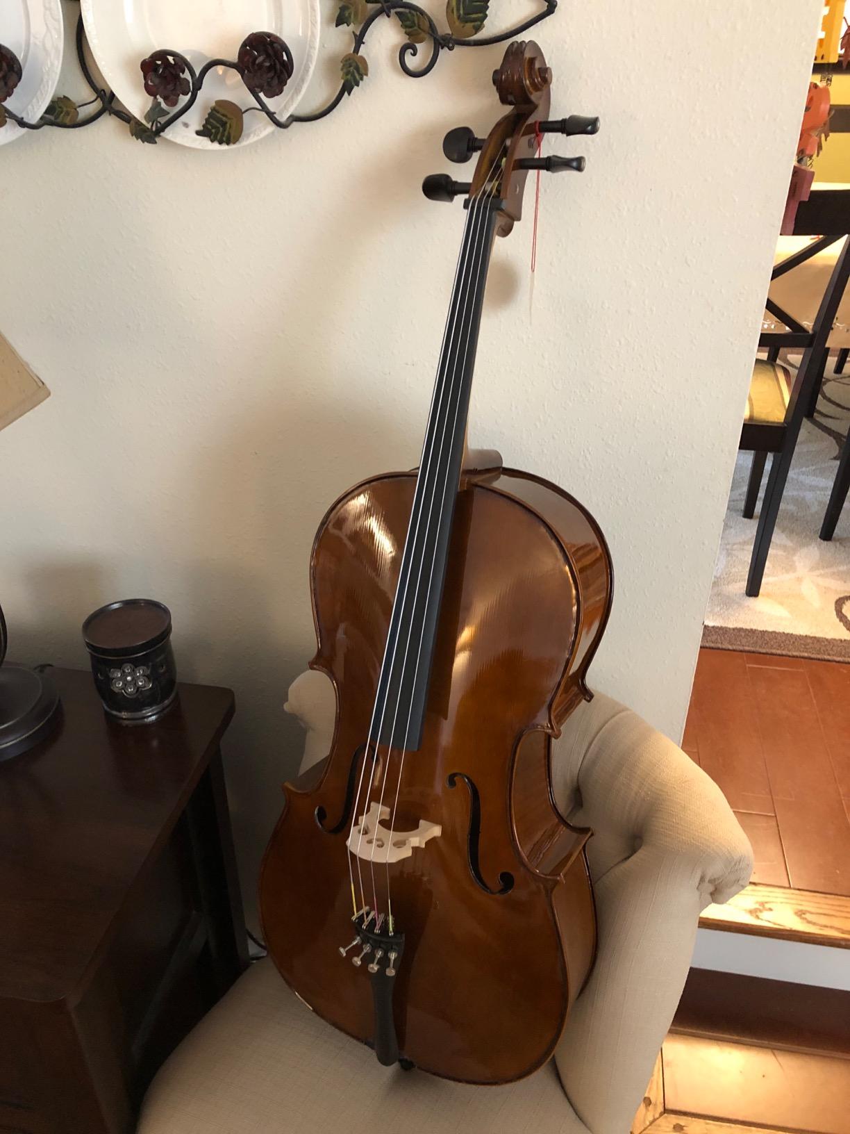 Cecilio 4/4 Full Size Cello, Beginner Cello 4/4, Acoustic Cello Set with Portable Bag, Bow, Rosin, Stand, String Musical Instruments for School Orchestras, Performances customer photo 1