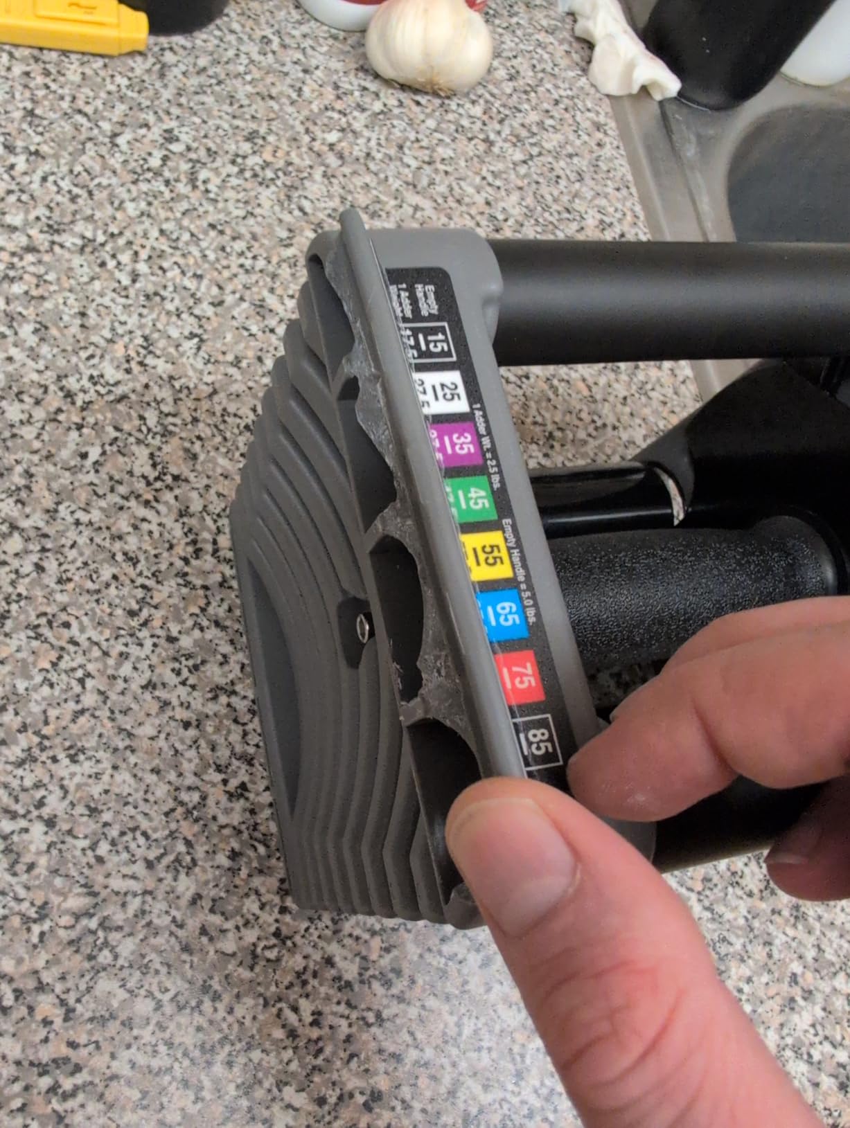 PowerBlock Elite EXP Adjustable Dumbbells, Sold in Pairs, Stage 1, 5-50 lb. Dumbbells customer photo 2