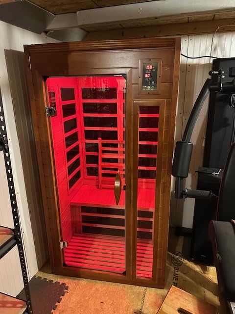 DYNAMIC SAUNAS Barcelona 1- to 2-Person Low EMF FAR Infrared Sauna with Red Light Therapy & Bluetooth Speakers | Personal Indoor Dry Heat Sauna for Home & Gym - Made from Canadian Hemlock customer photo 1