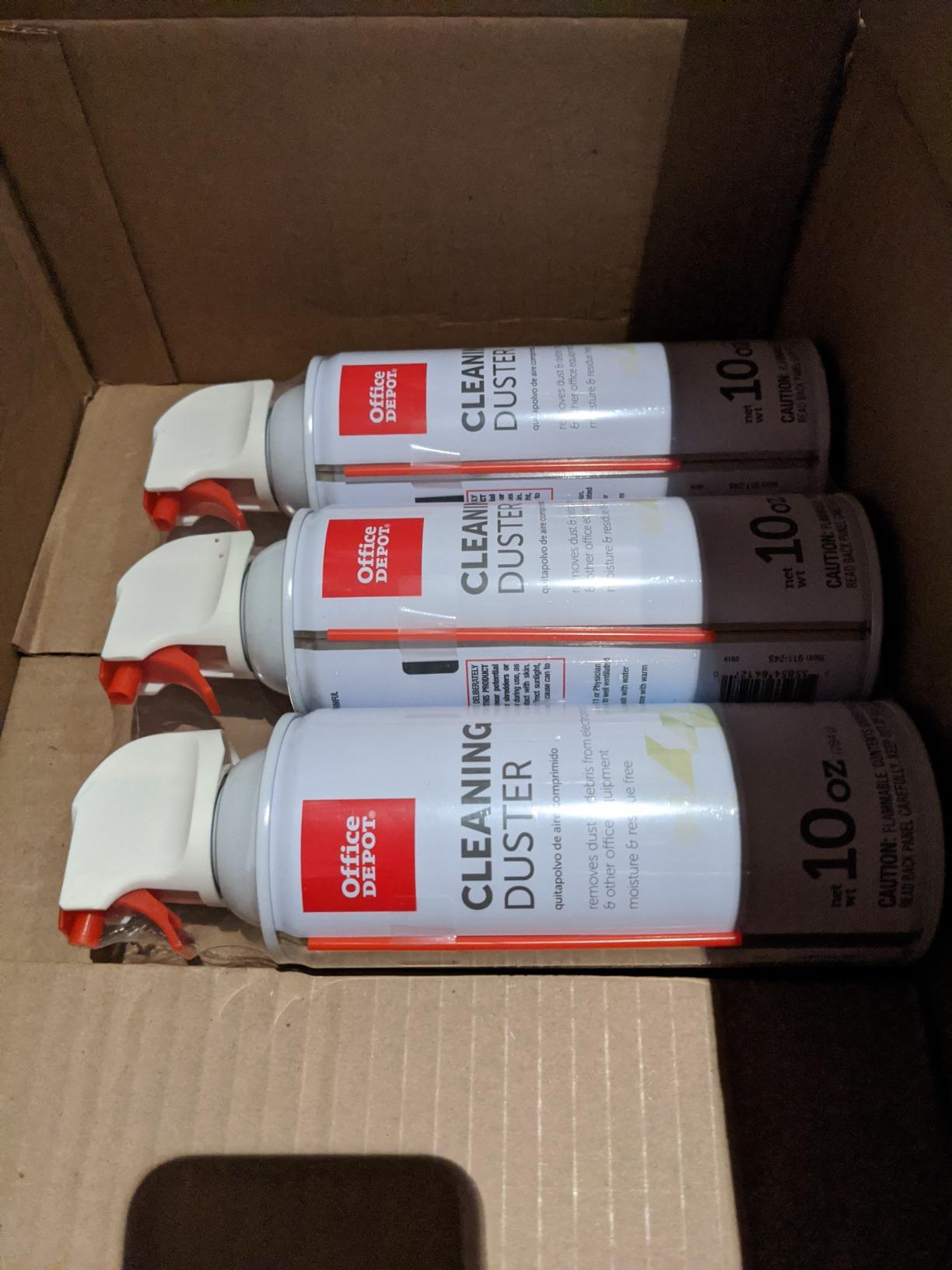 Office Depot Cleaning Duster, 10 Oz Compressed Canned Air for Electronics, Keyboard Cleaner for Computer, Laptop, PC, Printer, Office Equipment, Moisture-Free, Pack of 3 customer photo 1