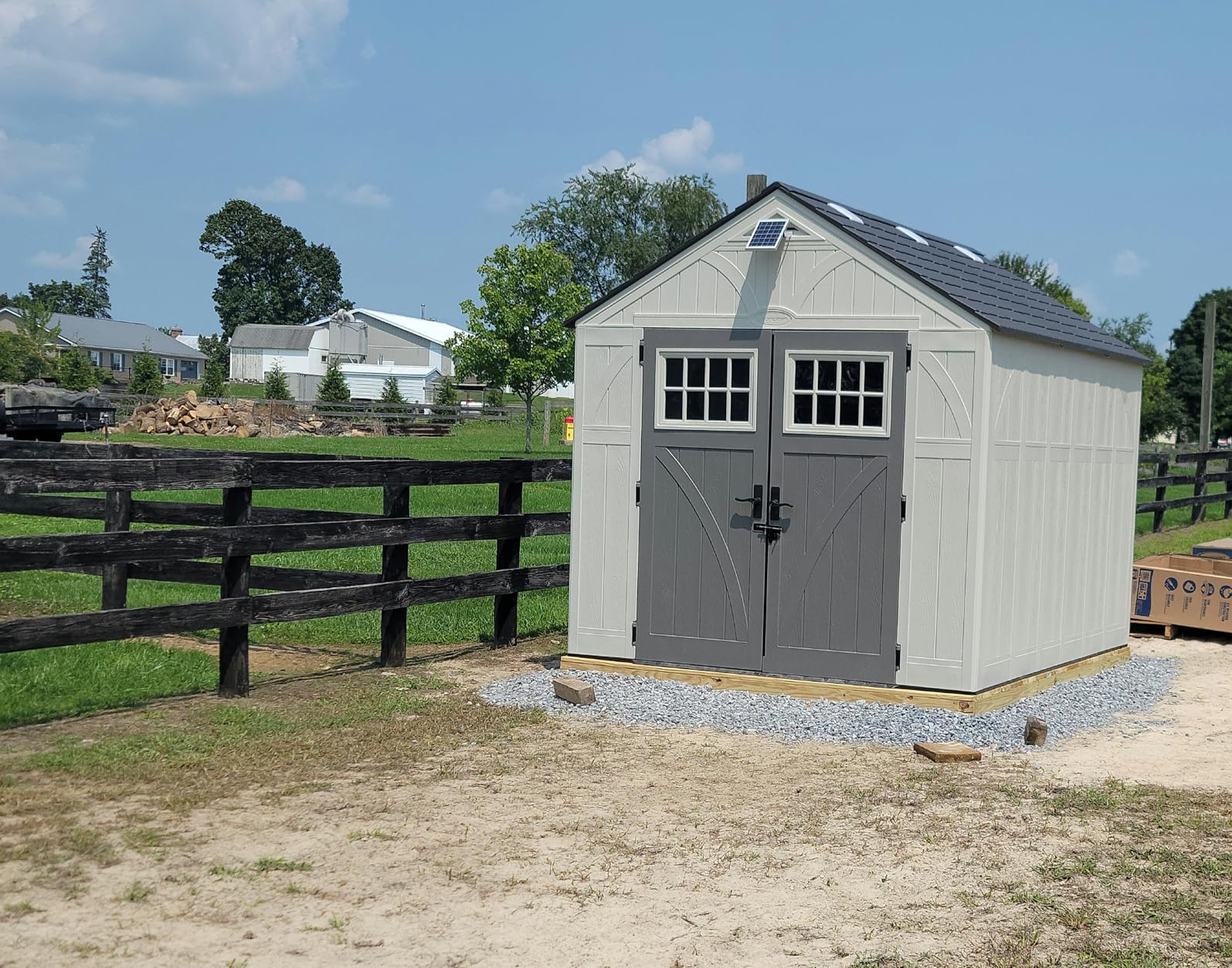 Suncast 8x10 Ft. Outdoor Storage Shed - Large Resin Outdoor Shed with Floor Included, Lockable Double Doors & Skylights. 547 Cu Ft Tremont Garden Resin Sheds for Lawn Tools, Riding Mowers, & Bikes customer photo 1