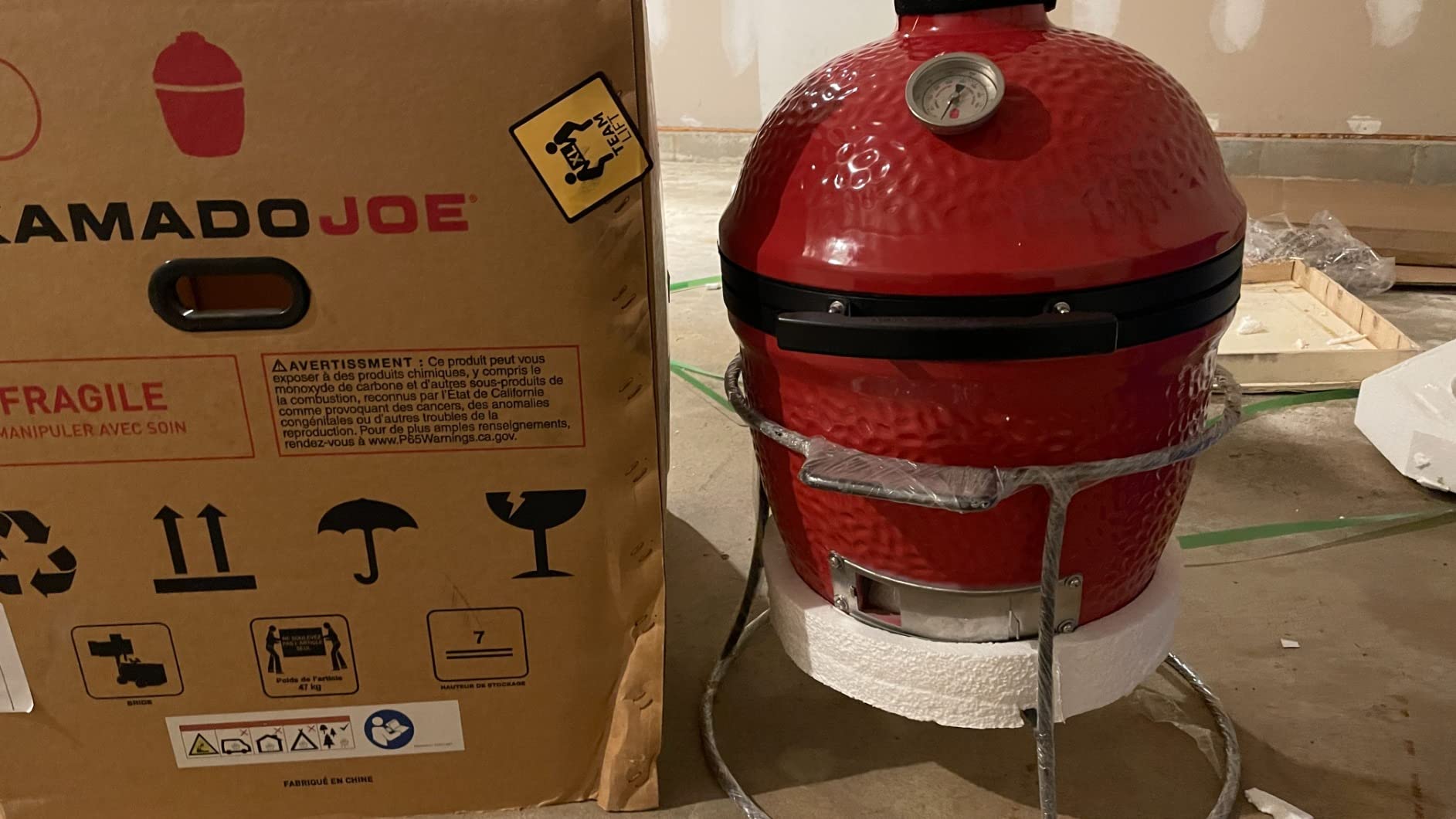 Kamado Joe Joe Jr 13.5-inch Portable Ceramic Charcoal Grill with Grill Stand, Stainless Steel Cooking Grate, Heat Deflectors and Ash Tool in Red customer photo 2