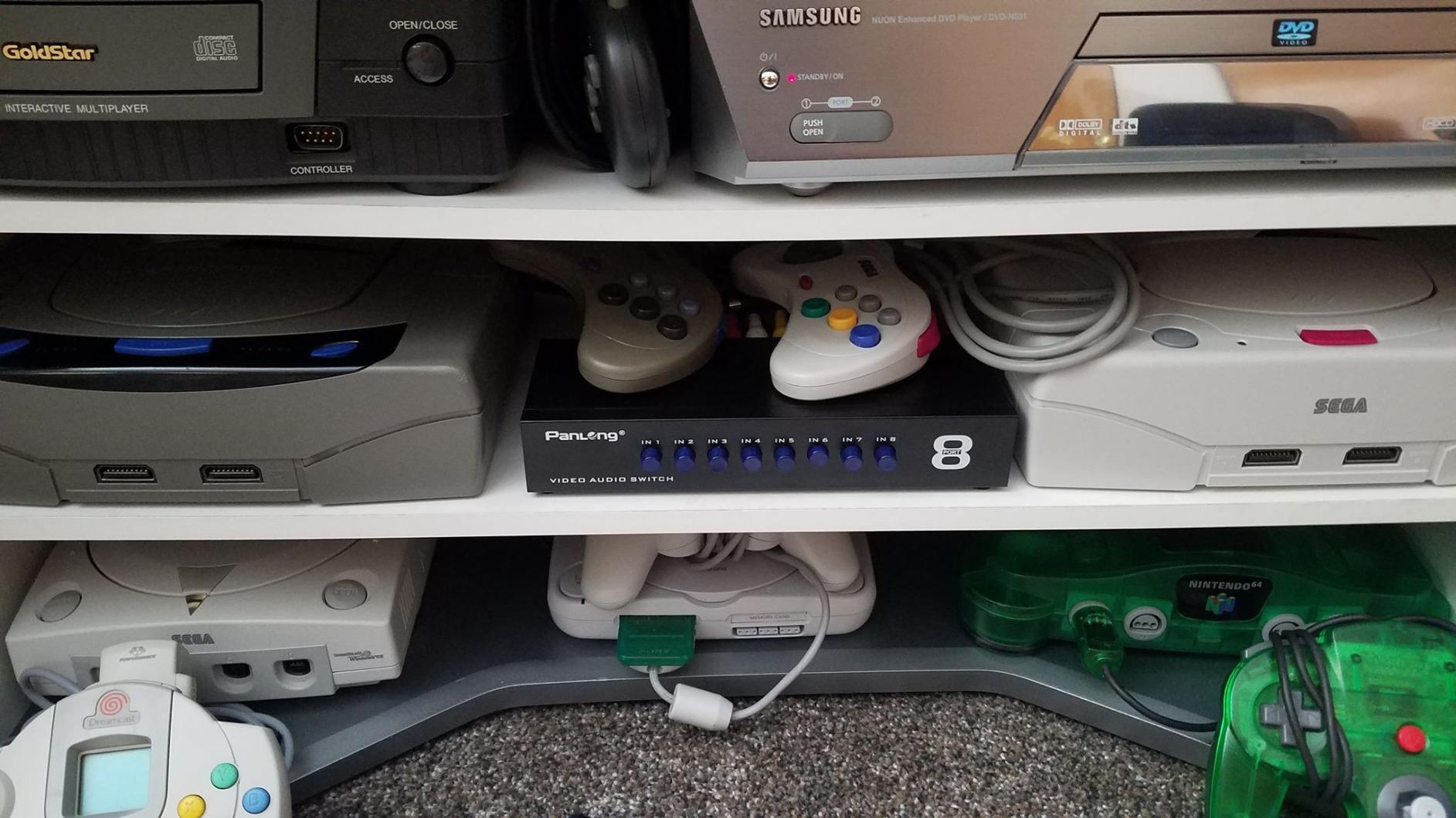 Panlong 8-Way AV Switch RCA Switcher 8 in 1 Out Composite Video L/R Audio Selector Box for DVD STB Game Consoles customer photo 1