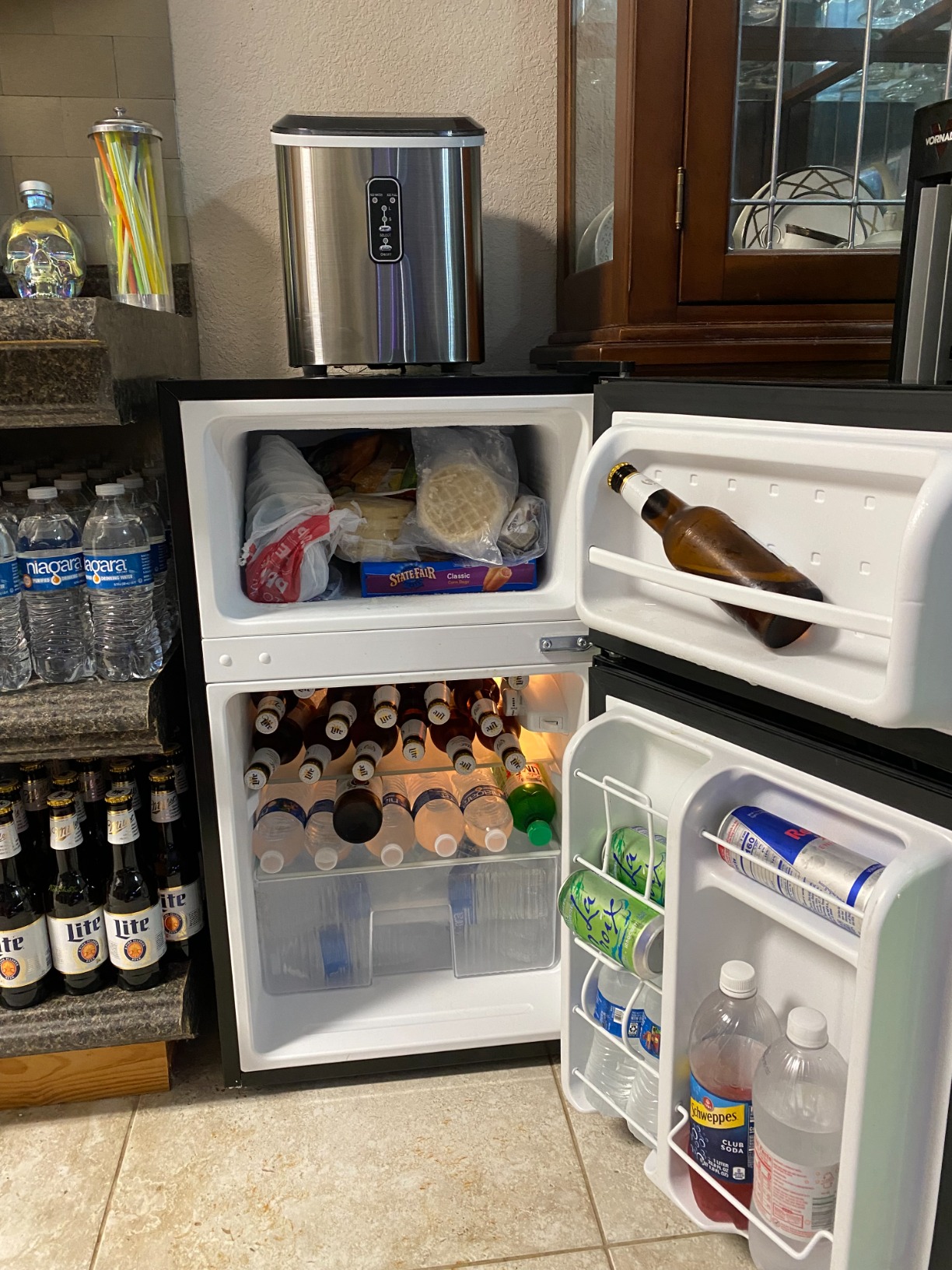 Midea WHD-113FSS1 Double Door Mini Fridge with Freezer for Bedroom Office or Dorm with Adjustable Remove Glass Shelves Compact Refrigerator, 3.1 cu ft, Stainless Steel customer photo 2