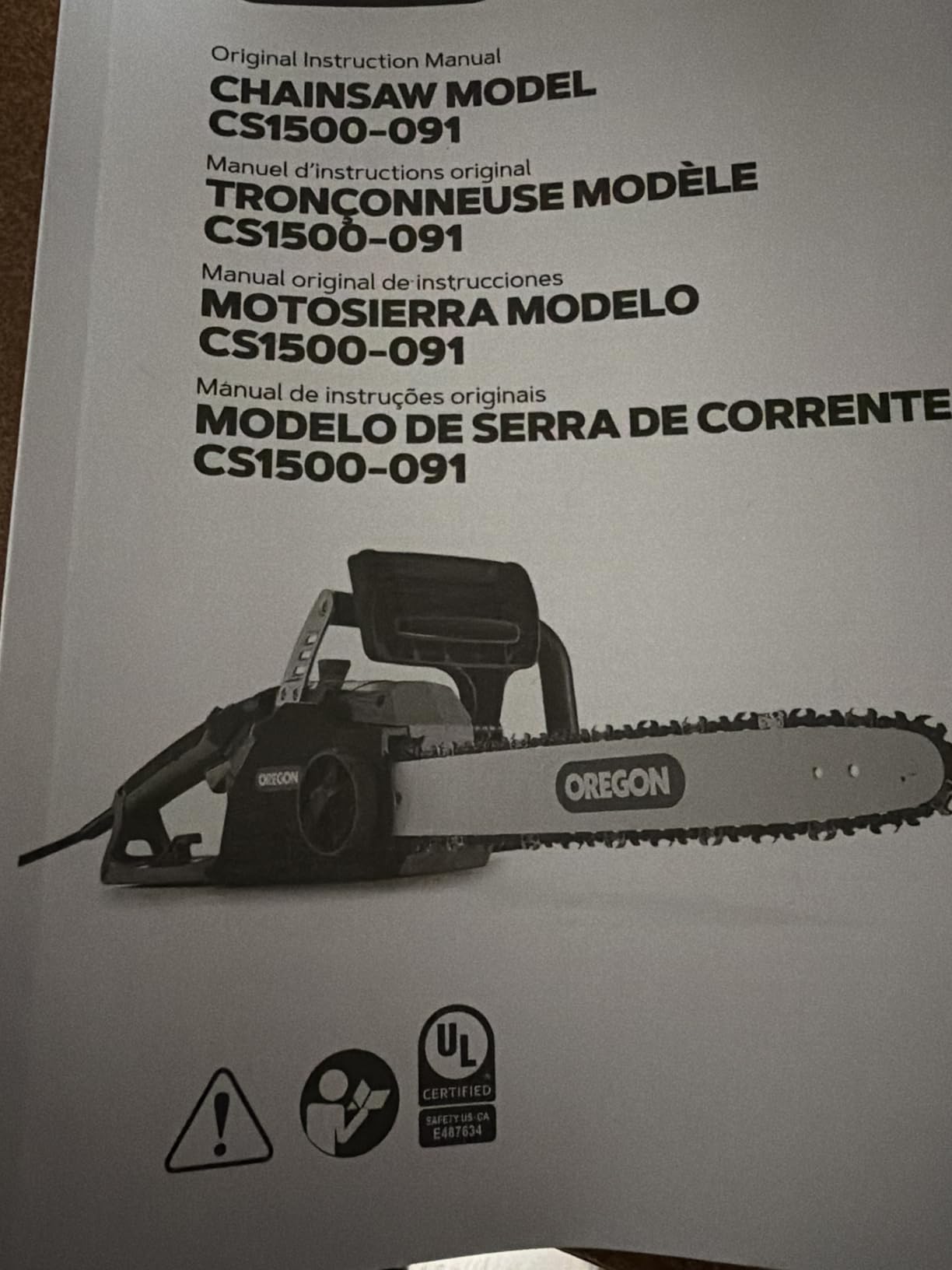Oregon CS1500 Self-Sharpening Electric Chain Saw customer photo 1