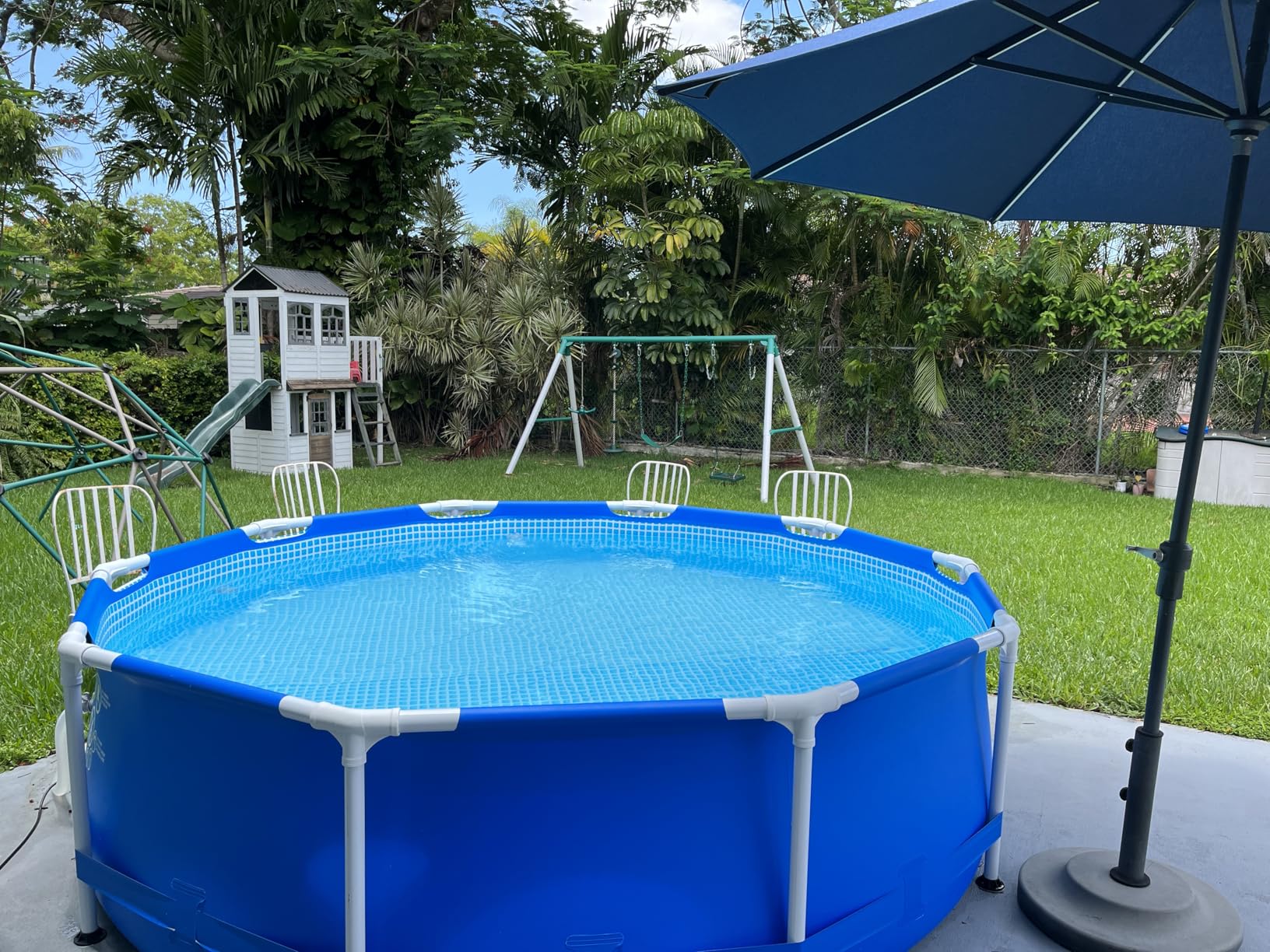 INTEX Metal Frame 12 ft x 30 in Above Ground Pool Set, Round Swimming Pool with Steel Frame, 530 GPH Cartridge Filter Pump, and Type A Filter Cartridge customer photo 2
