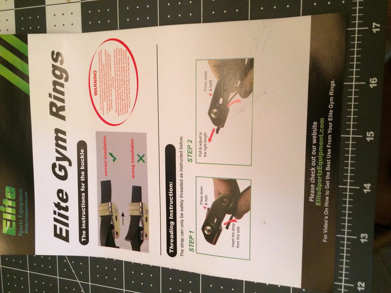 Elite Sportz Gymnastic Rings - Exercise Ring Set for Total Body Strength Training & Pull Ups w/Secure Buckles & Straps - 2 Non Slip Olympic Rings, Indoor Workout Equipment for Kids & Adults customer photo 2