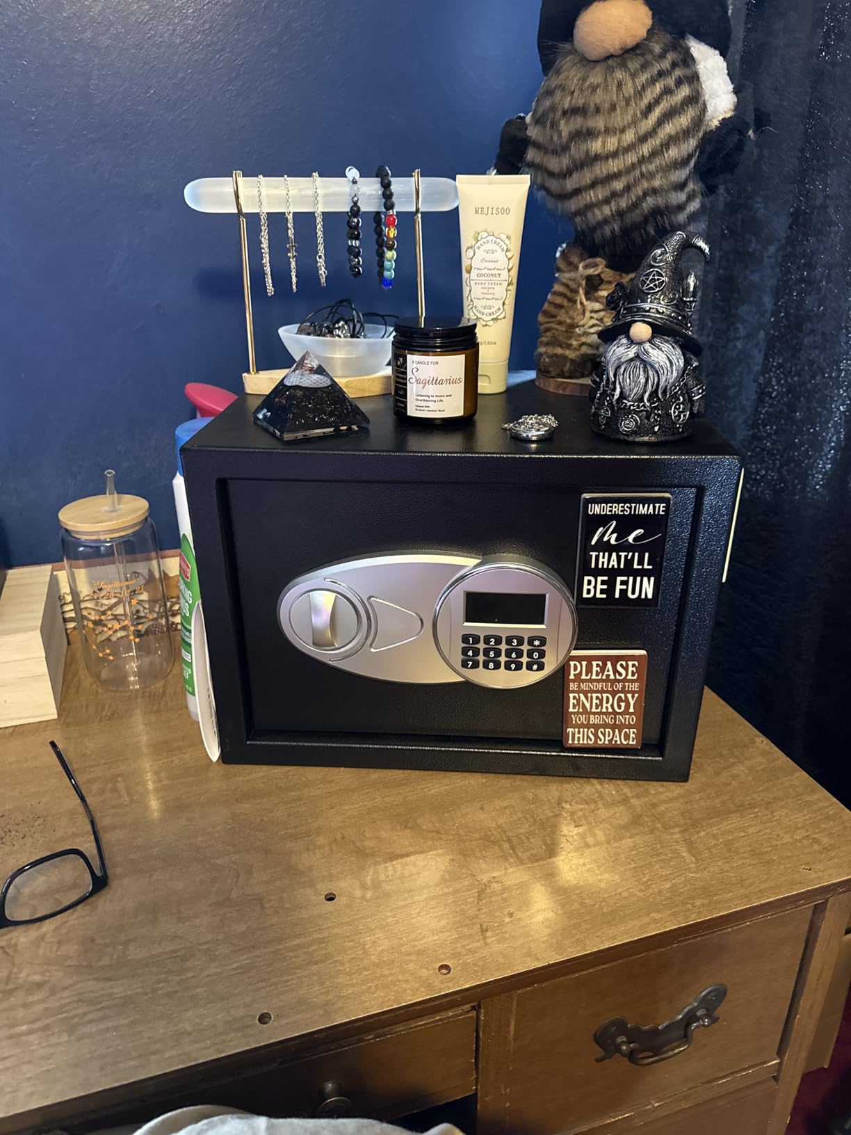 Amazon Basics Steel Security Safe and Lock Box with Electronic Keypad, Secure Documents Storage, Black, 0.5 Cubic Feet, 13.8