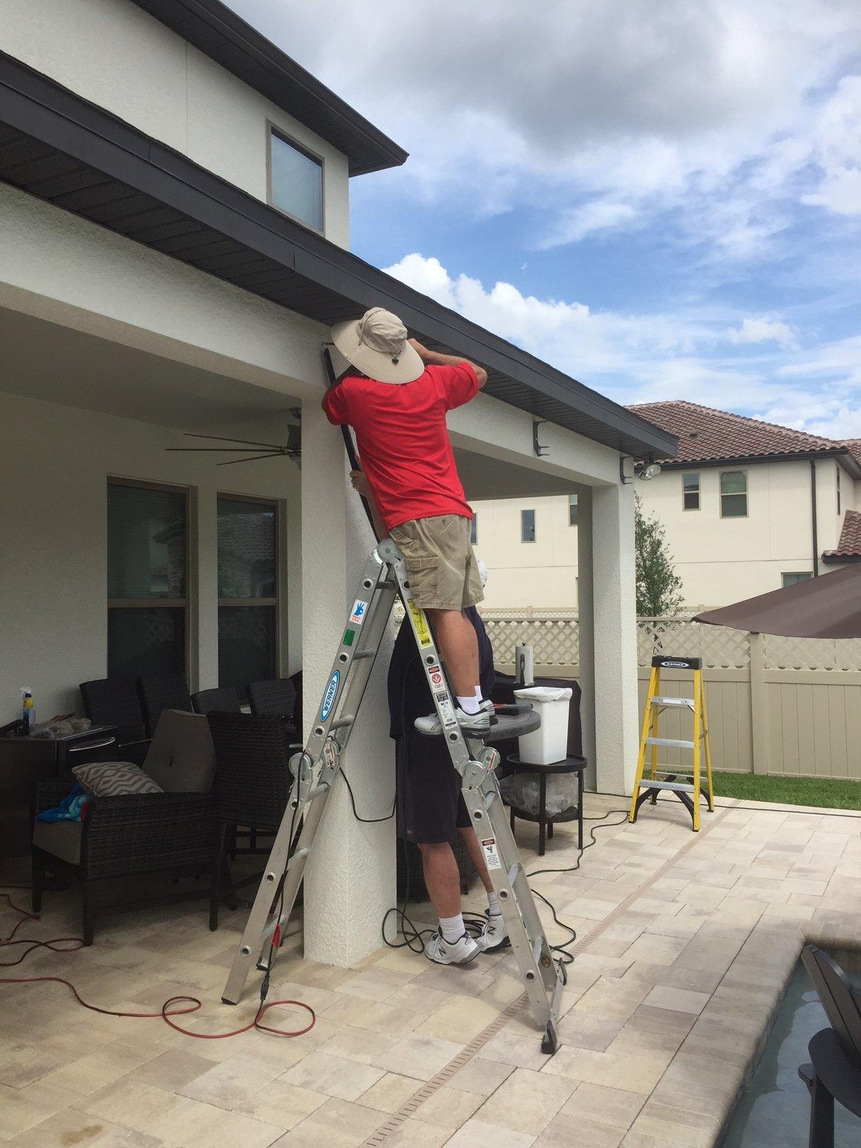 ADVANING Classic Series 13'X10' Electric Retractable Awning, 100% Acrylic UV+ Sun Shade Canopy, Beige w/Brick Red Stripes, EA1310-A332H customer photo 1