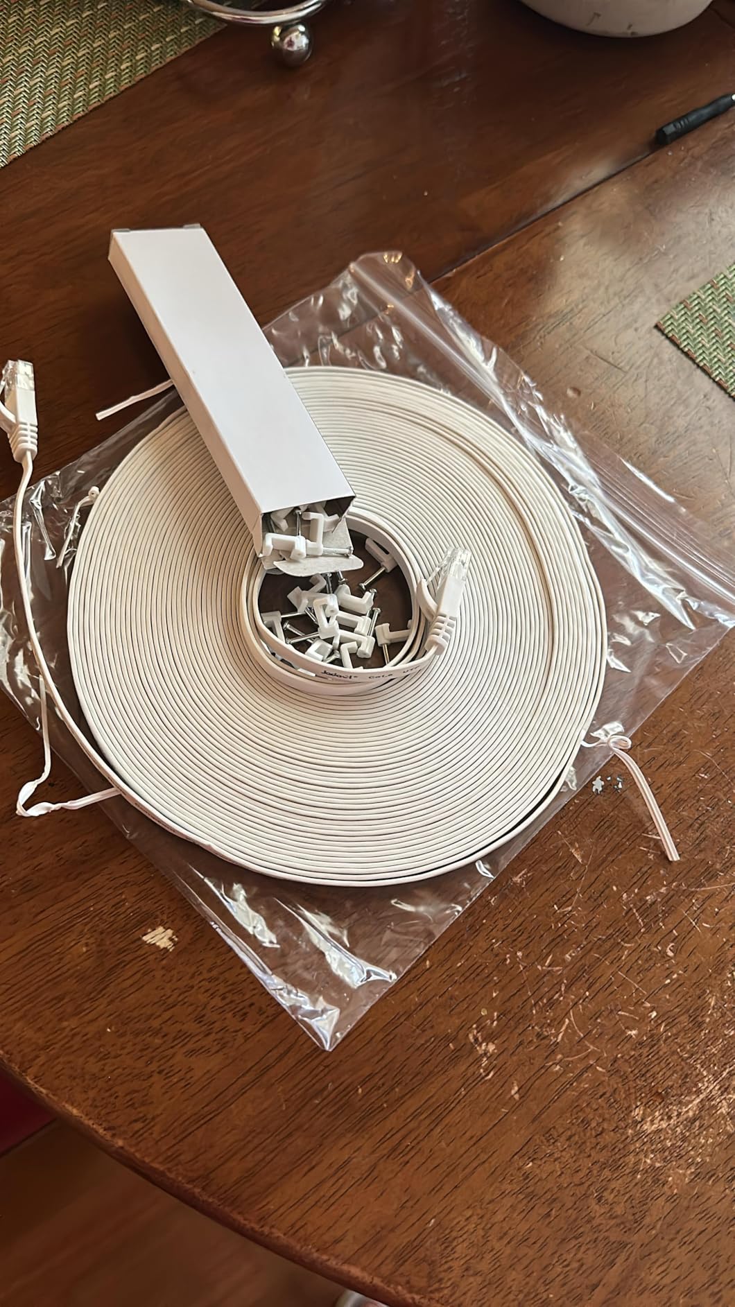 Jadaol Cat 6 Ethernet Cable 50 ft, 10Gbps Support Cat8 Cat7 Network, Flat RJ45 LAN Patch Cable, High-Speed Wired Internet Cable for Router, Modem, Switch, Gaming Consoles, PC, Streaming Devices, White customer photo 2