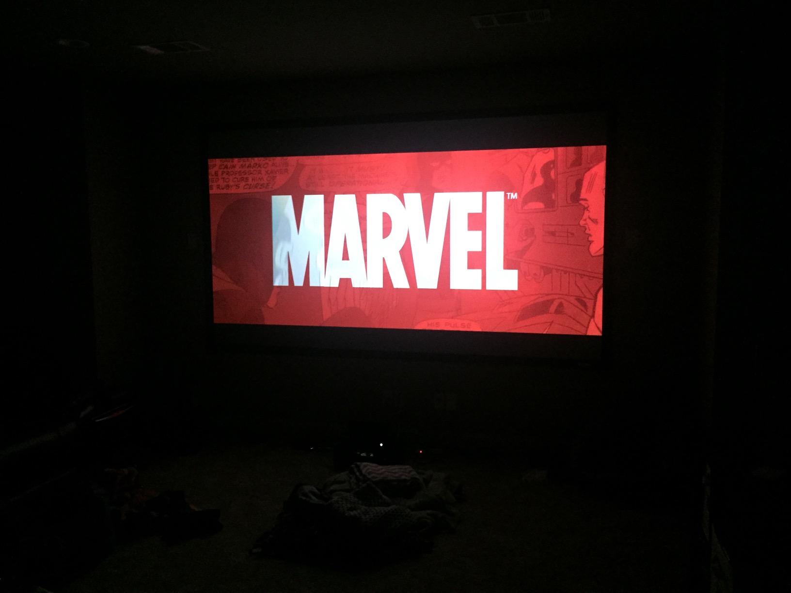 Elite Screens Ceiling and Ambient Light Rejecting Fixed Frame Projector Screen Sable Frame CineGrey 3D, 100-inch Diagonal 16:9 for Home Theater, Movie and Office Presentations, ER100DHD3 customer photo 1