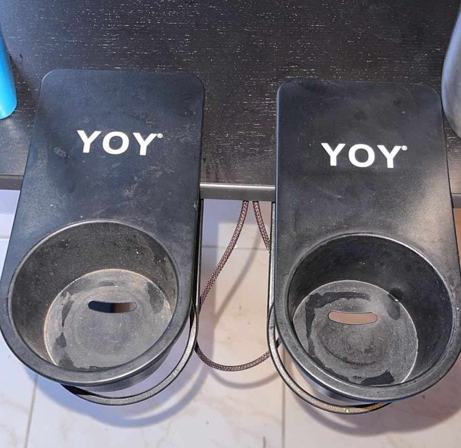 YOY Drink Cup Holder Clip - Table Desk Side Water Glass Beer Bottle Beverage Soda Coffee Mug Holder Cup Saucer Clip Design for Home Office, Black customer photo 1