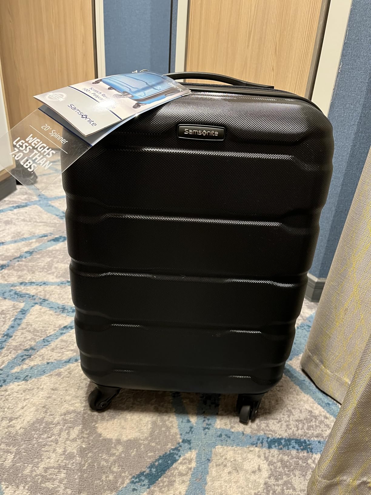 Omni PC Hardside Expandable Luggage with Spinner Wheels, Teal, Checked-Medium 24-Inch customer photo 2