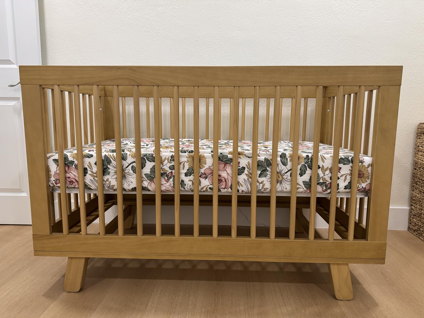 Hudson 3-in-1 Convertible Baby Crib - GREENGUARD Gold Certified - Convertible Crib to Toddler Bed and Daybed - Baby Bed with 4 Adjustable Heights - Wooden Crib - Washed Natural customer photo 1