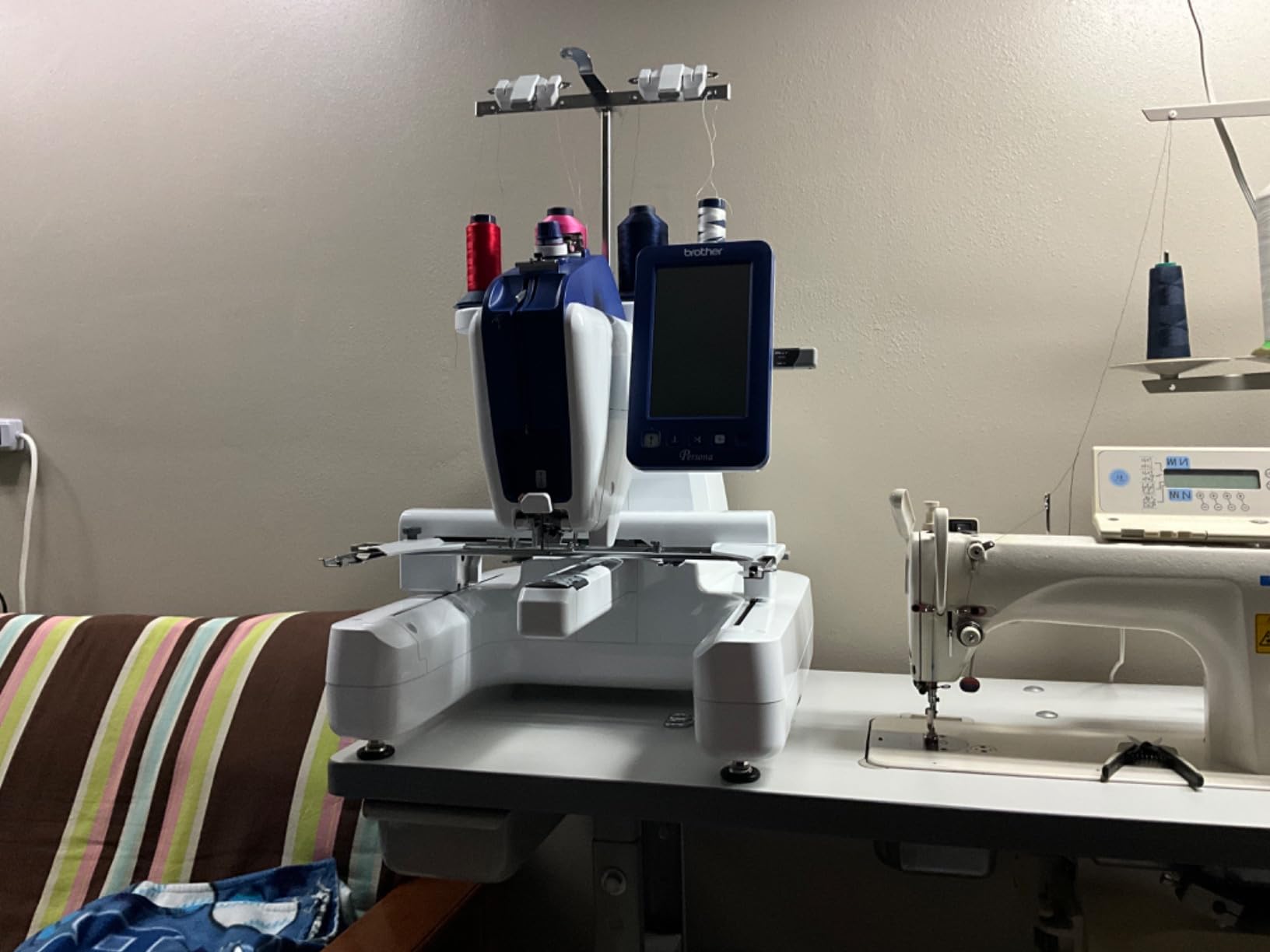 Brother Persona PRS100 Single Needle Embroidery Machine with 4-Spool Thread Stand and Free Arm Embroidery customer photo 1