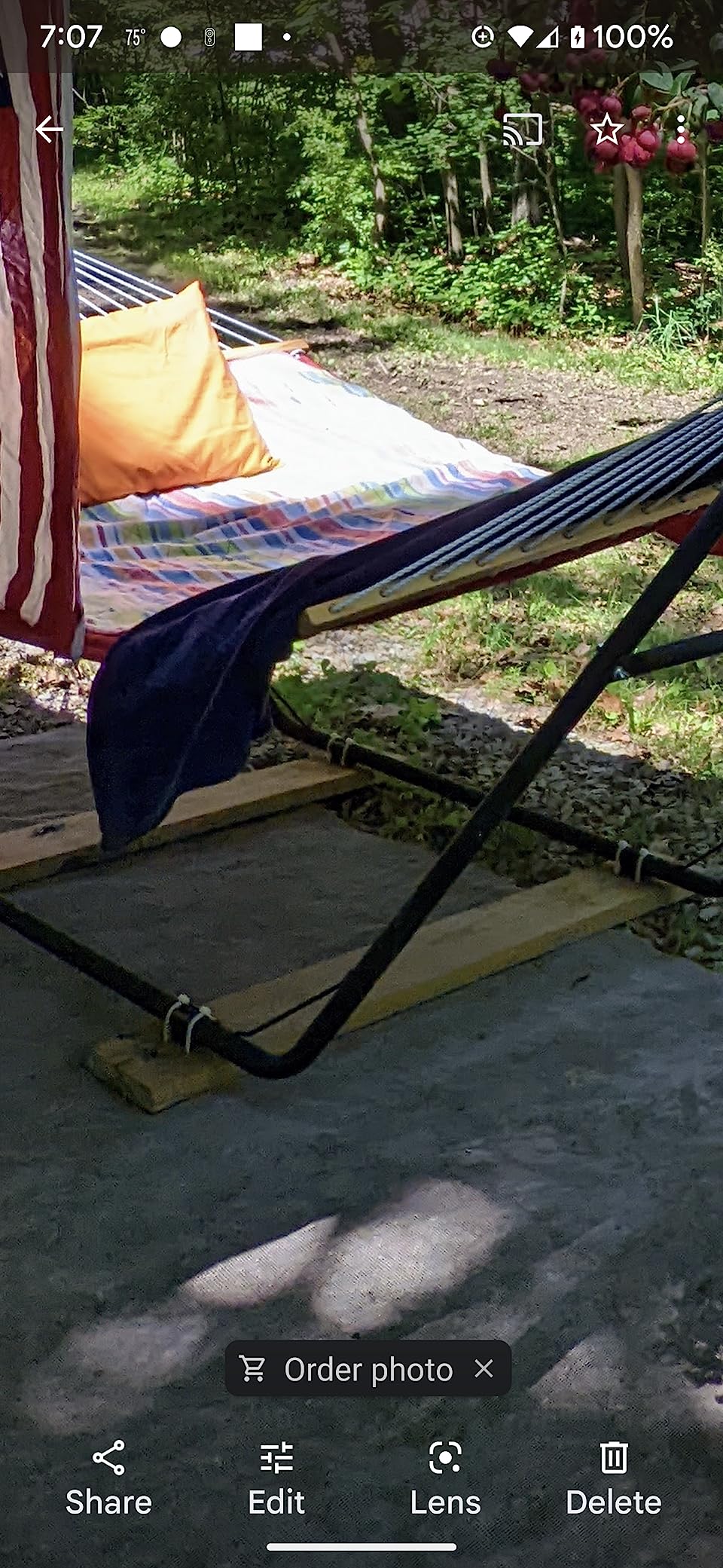 Sunnydaze Decor Universal Double Hammock Stand Only - 550-Pound Capacity - Heavy-Duty Hammock Stand for Outside - Fits 9 to 14 Foot Hammocks - Black customer photo 2