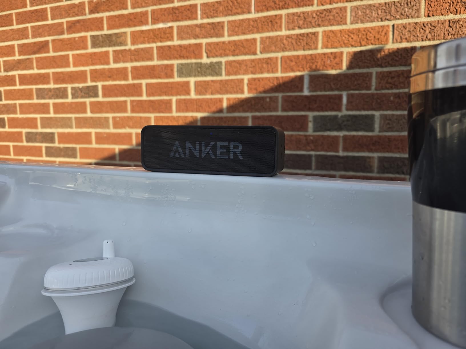 Anker Soundcore Upgraded Bluetooth Speaker with IPX5 Waterproof, Stereo Sound, 24H Playtime, Portable Wireless Speaker for iPhone, Samsung and More (Black) customer photo 1