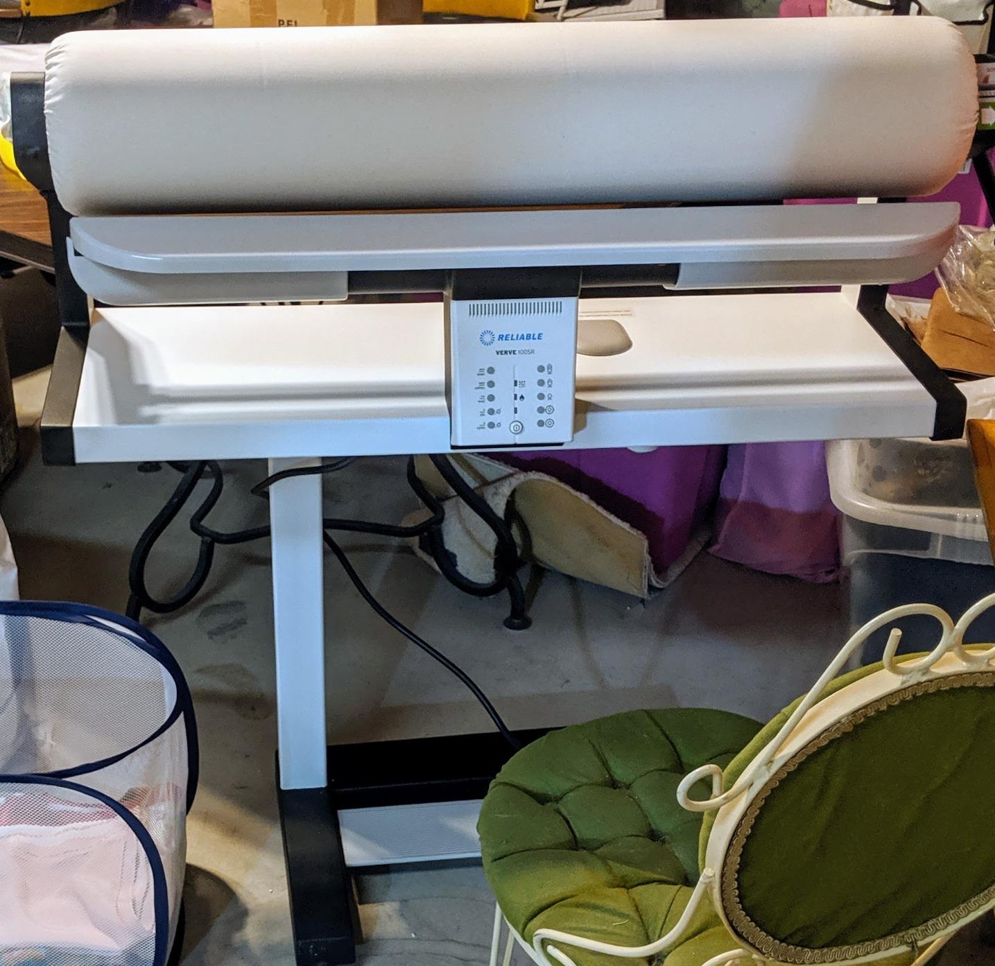 Reliable 100SR Rotary Steam Press - Verve Steam Press With Foot Pedal Control, 3 Steam Settings, Variable Speed, Dual-End Feed for Ironing Long Sheets, 1800W Heating Element, Safety Release Lever customer photo 1