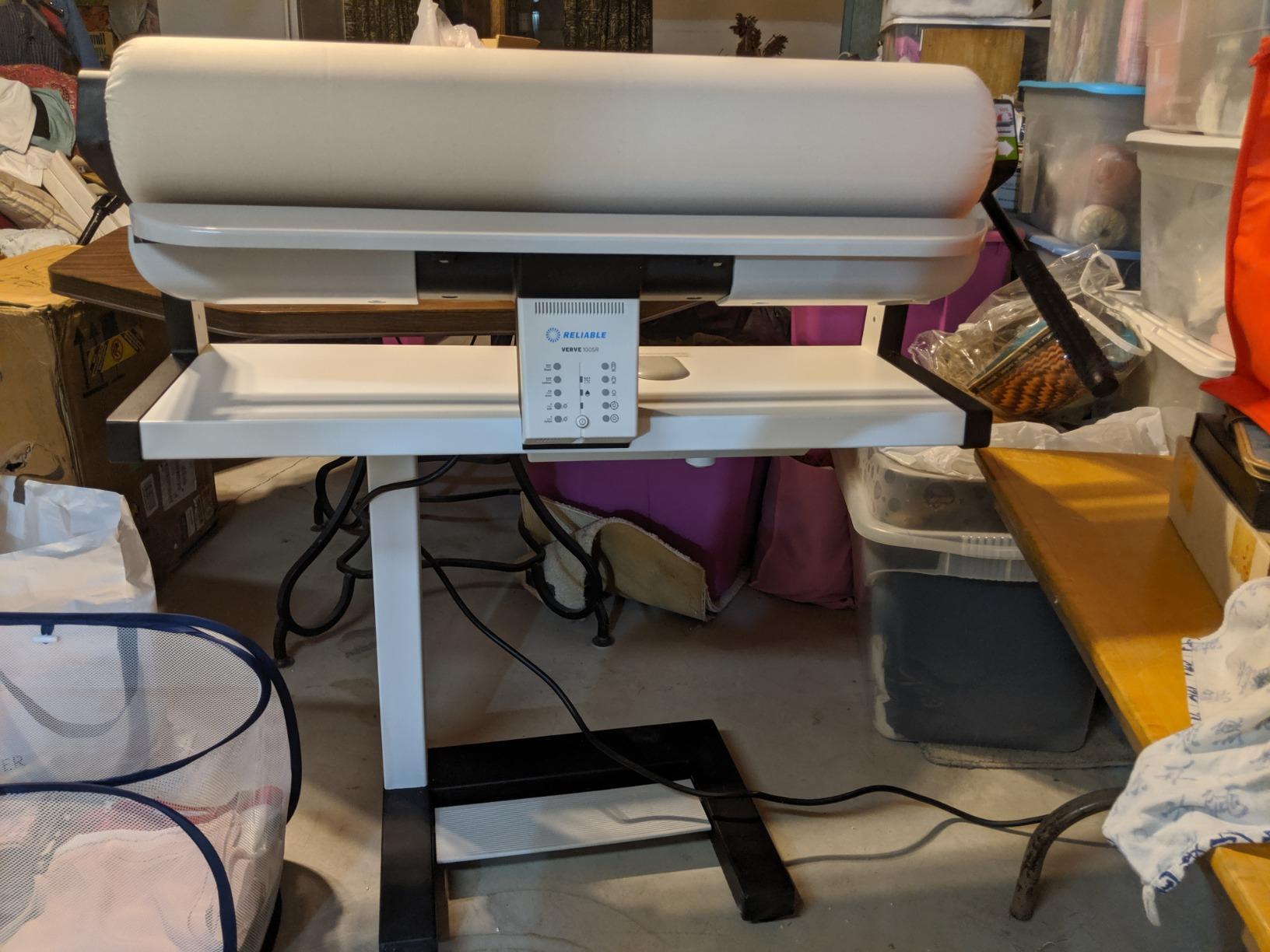 Reliable 100SR Rotary Steam Press - Verve Steam Press With Foot Pedal Control, 3 Steam Settings, Variable Speed, Dual-End Feed for Ironing Long Sheets, 1800W Heating Element, Safety Release Lever customer photo 2