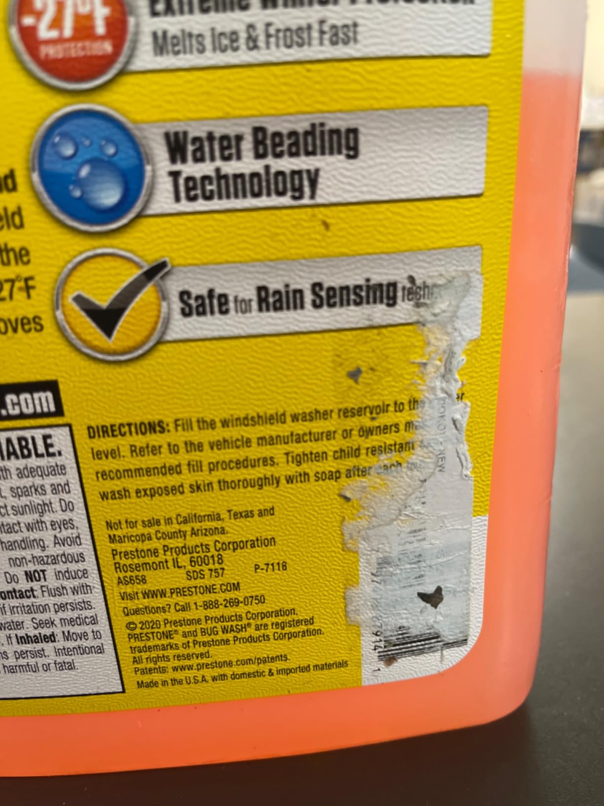 Prestone AS658 All Season 2-in-1 Windshield Washer Fluid, Year Round, De-Icer + Bugwash, 1 Gallon customer photo 2