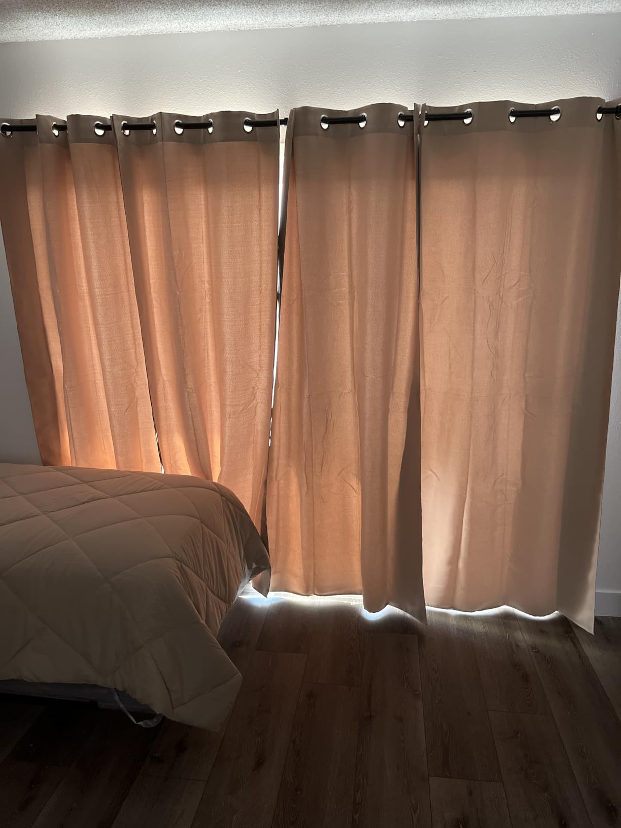 NICETOWN Thermal Insulated Black Blackout Curtains/Drapes 84 inches Length 2 Panels Set for Living Room, 42 inches Wide, Privacy Sound Reducing Room Darkening Draperies Window Treatment customer photo 1