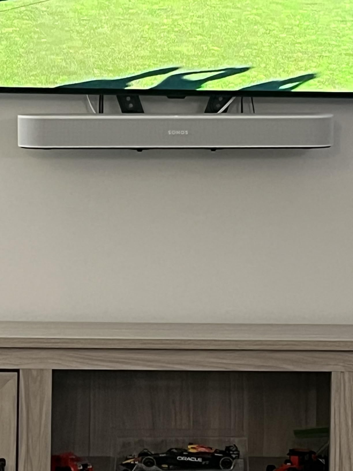 Mounting Dream Soundbar Mount Bracket for Mounting Above or Under TV Fits Most of Sound Bars Up to 15 Lbs, with Detachable Long Extension Plates MD5420 customer photo 1