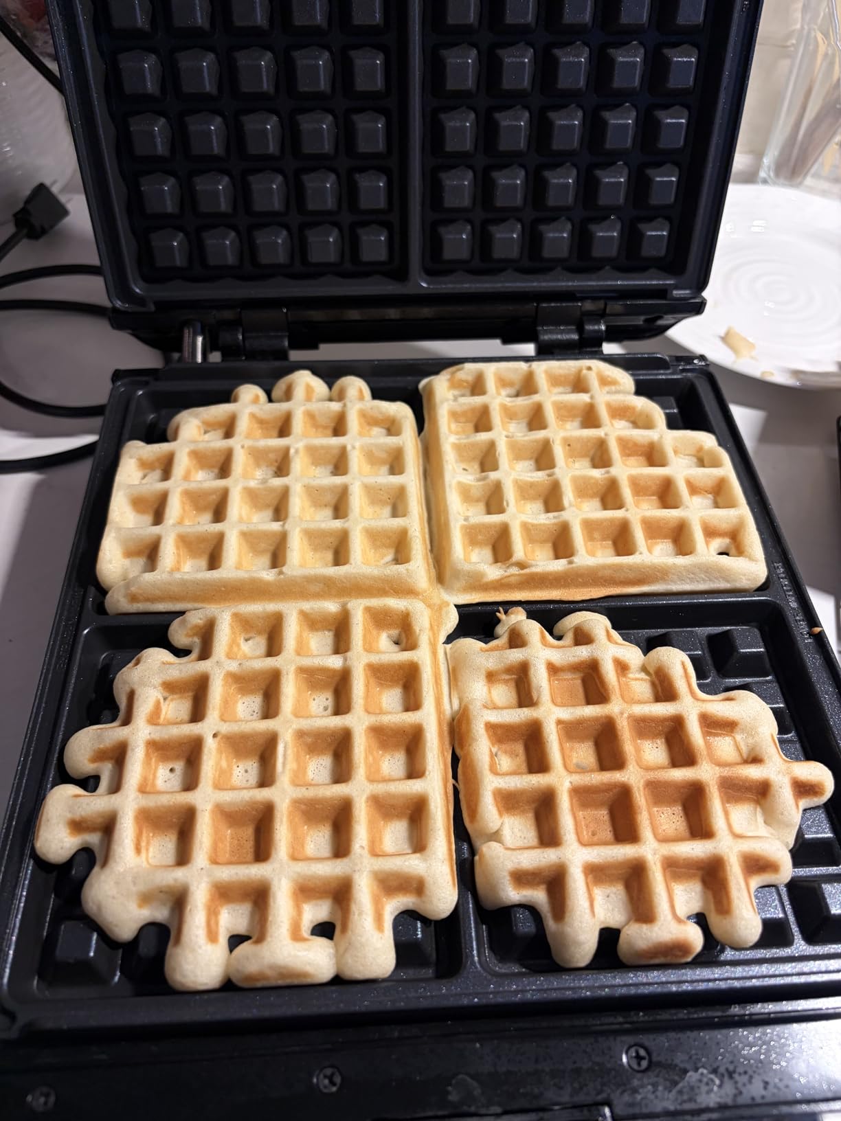 KRUPS 4-Slice Belgian Waffle Maker: Stainless Steel, 5 Browning Levels, Audible Ready Beep, Removable Plates, 1200W, Silver/Black, Large Waffle Maker Family Size, Great for Family Breakfasts customer photo 1