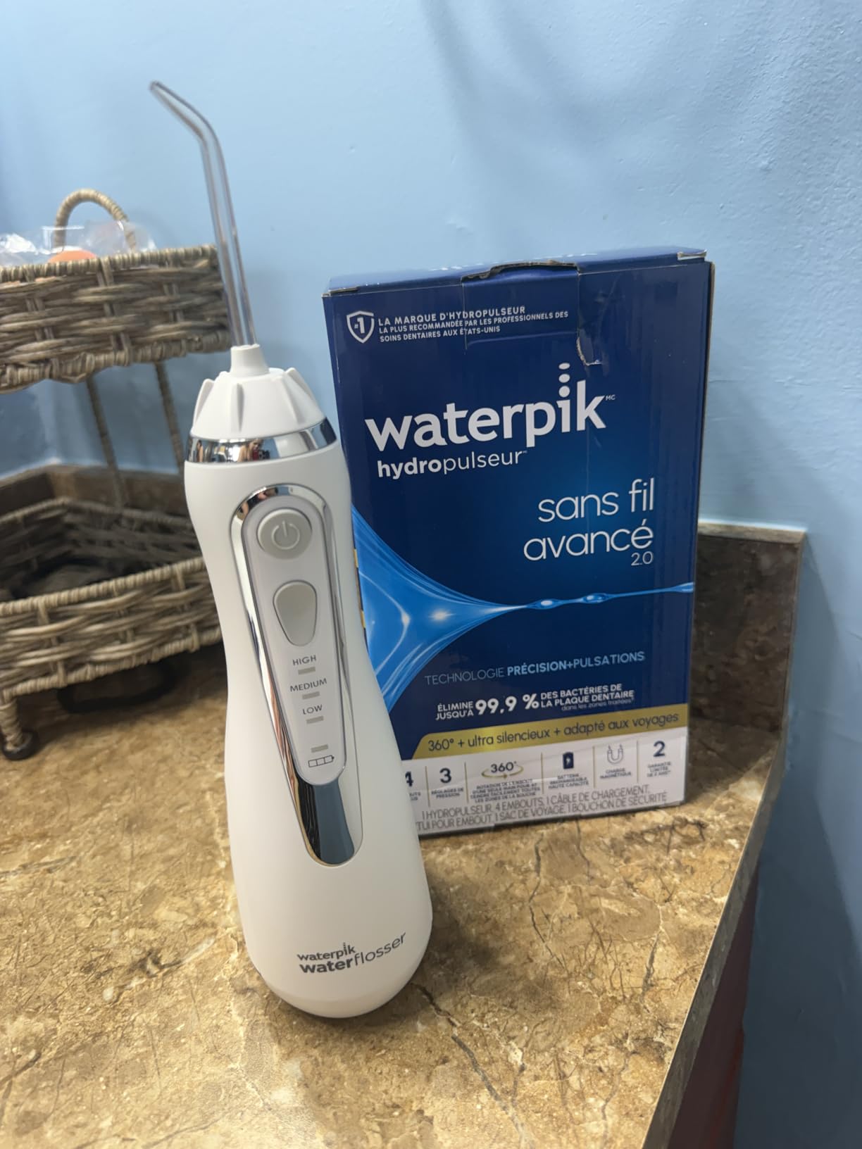Waterpik Cordless Advanced 2.0 Water Flosser For Teeth, Gums, Braces, Dental Care With Travel Bag and 4 Tips, ADA Accepted, Rechargeable, Portable, and Waterproof, White WP-580 customer photo 2