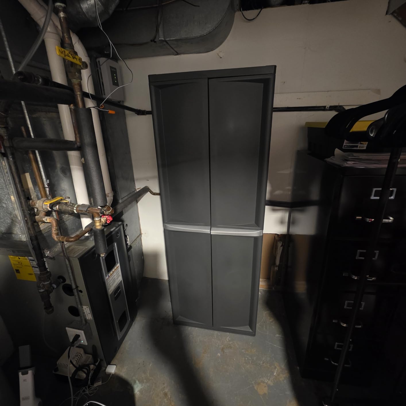 Sterilite 4 Shelf Cabinet, Lockable Utility Storage w/ Adjustable Shelves, Gray - Plastic Shelving Unit for Organizing Garage, Pantry, Basement, Laundry Room or Mudroom customer photo 1