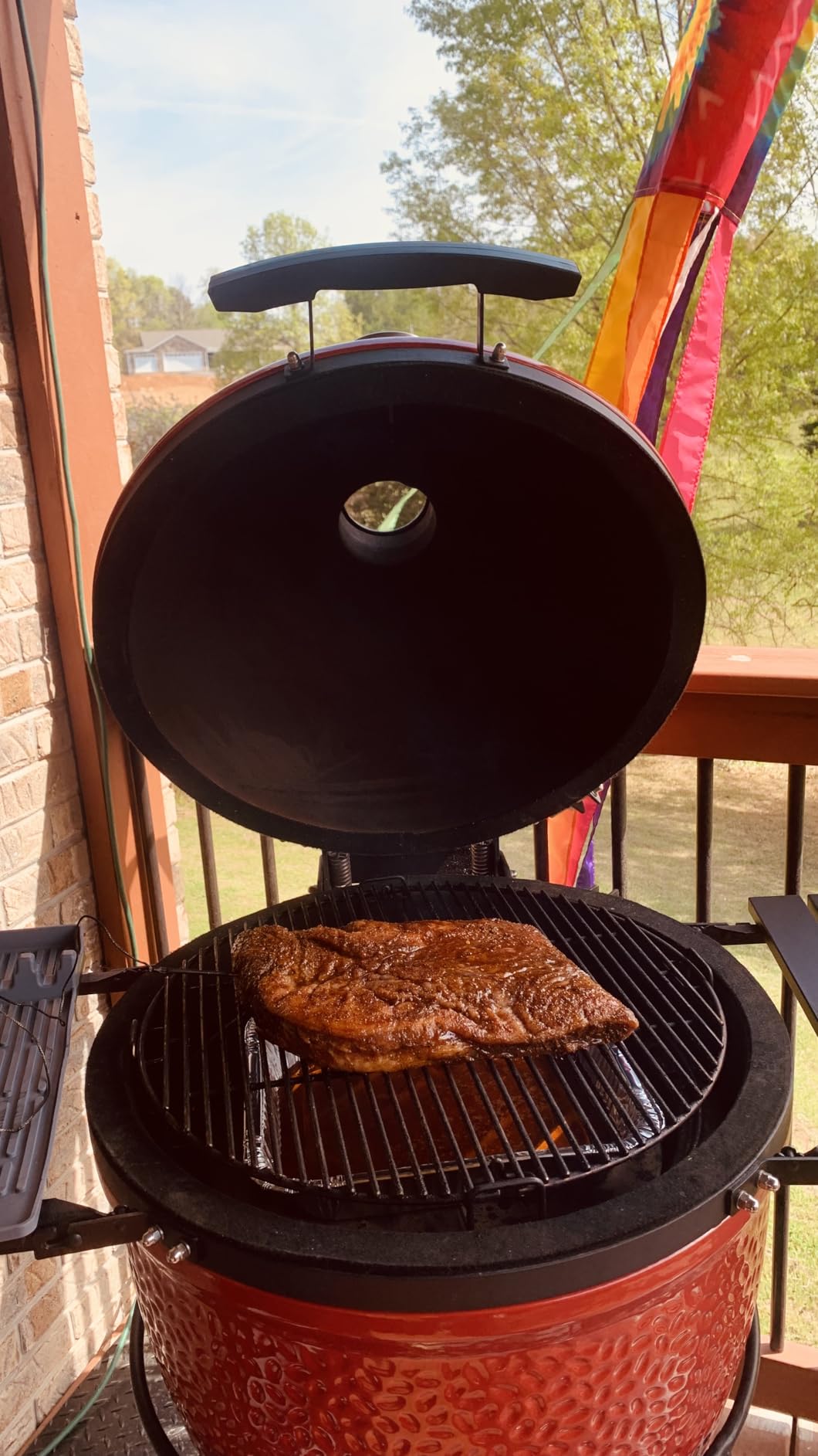 Kamado Joe Classic Joe Series II 18-inch Ceramic Charcoal Grill and Smoker with Cart, Side Shelves, Stainless Steel Grates and 250 Cooking Square Inches in Red customer photo 2